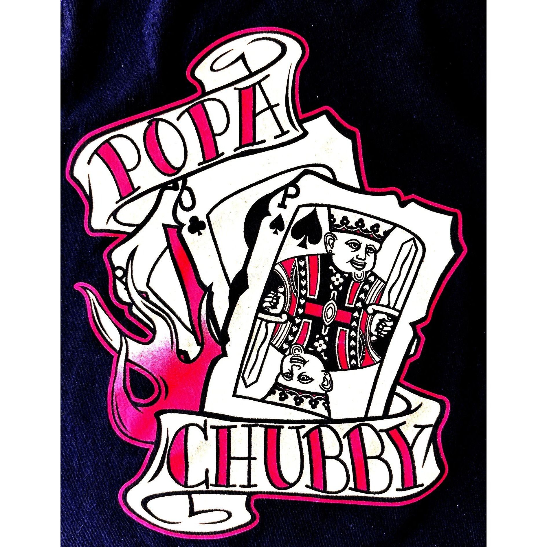 VTG 90s Popa Chubby T Shirt XL Black Blues Guitar Muscle Roc