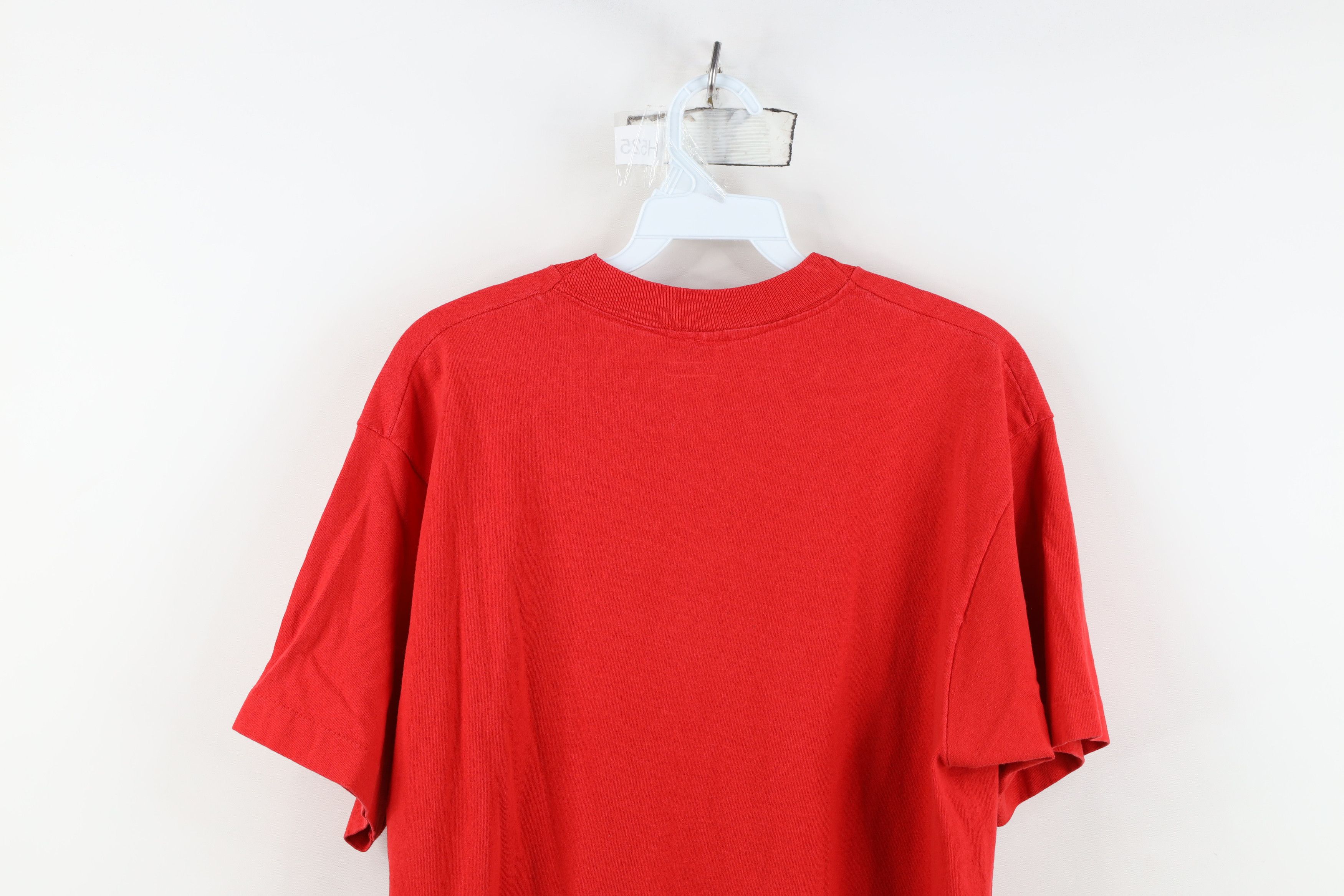 Vintage Vintage 90s Streetwear Short Sleeve T-Shirt Red Cotton USA Size US L / EU 52-54 / 3 - 11 Thumbnail