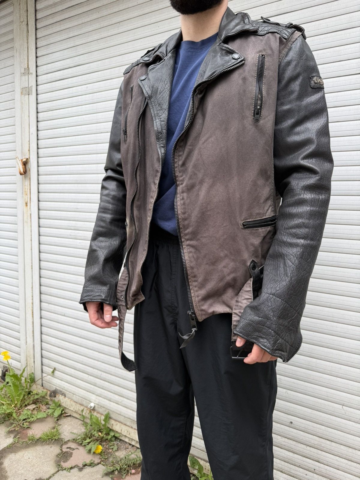 If Six Was Nine Rick Owens Style Bomber Cropped Leather Jacket Distressed Size US L / EU 52-54 / 3 - 16 Thumbnail