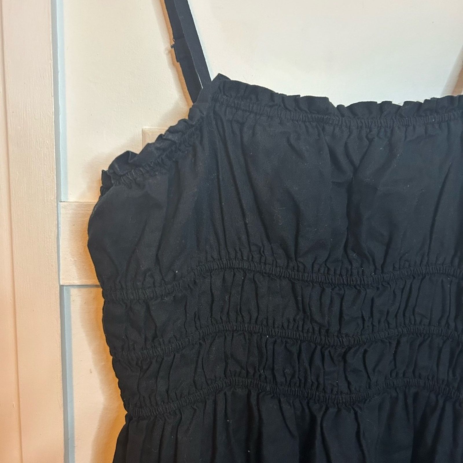Other Wild Fable Black Linen Blend Smocked Sundress Size M / US 6-8 / IT 42-44 - 5 Thumbnail