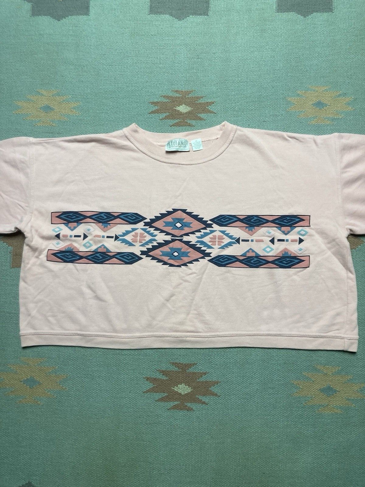 Vintage Vintage 80s sweatshirt aztec Stefano women’s boxy cropped M Size M / US 6-8 / IT 42-44 - 2 Thumbnail