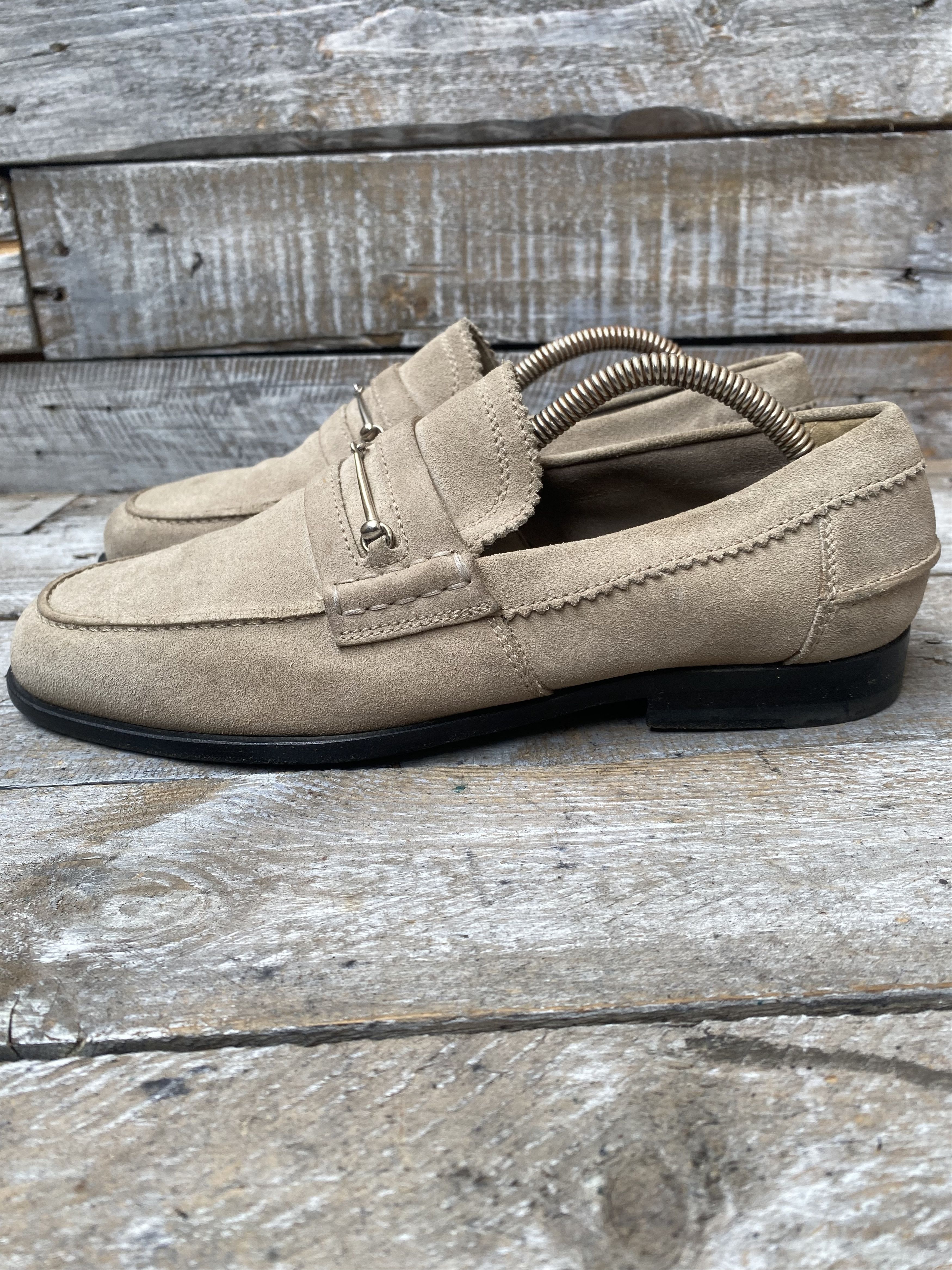 Gucci Gucci horsebit taupe suede leather loafers uk 6 Size US 7 / EU 40 - 4 Thumbnail