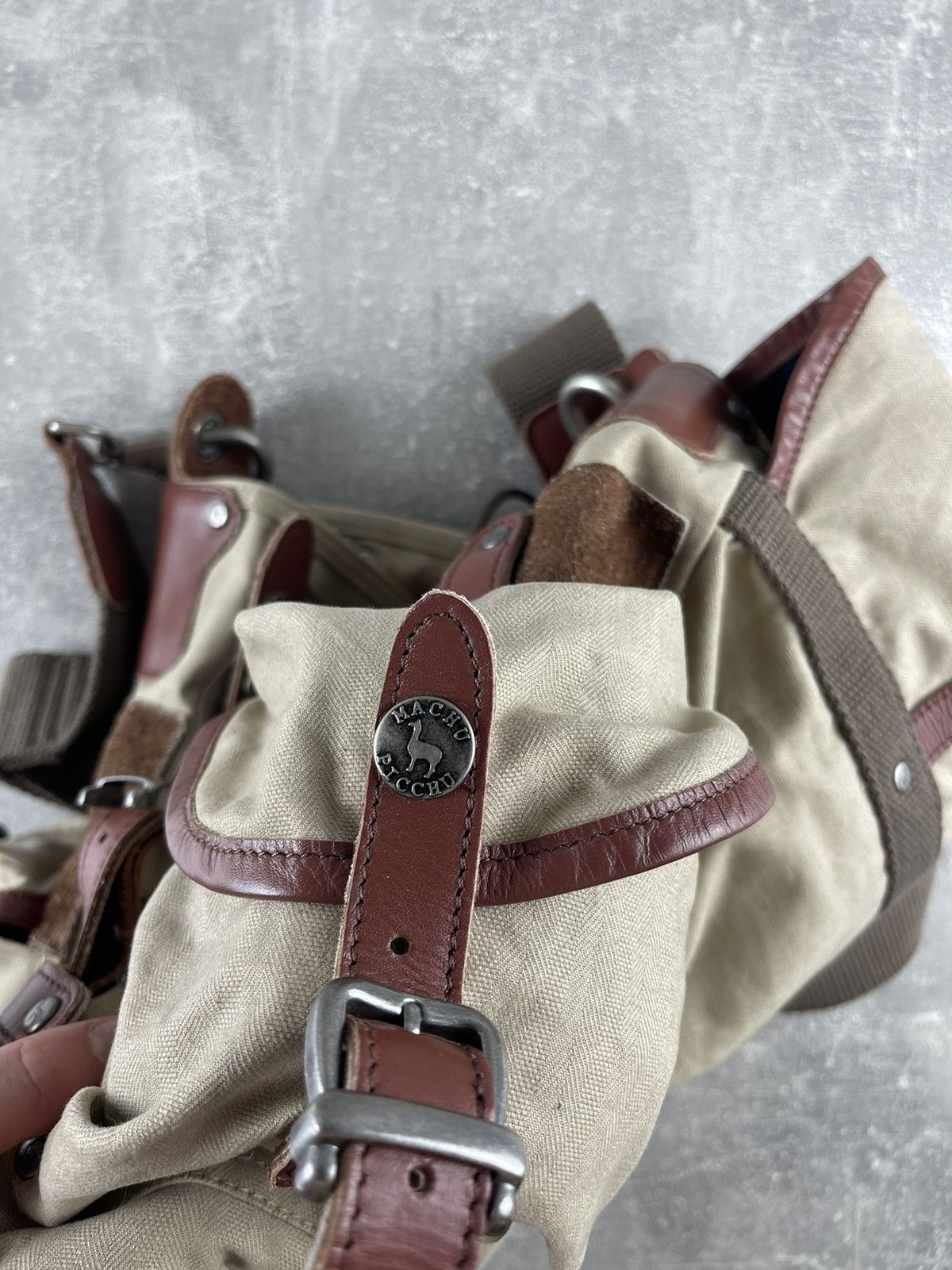 Vintage Machu Picchu Canvas Leather Messenger Bag Crossbody Travel Size ONE SIZE - 15 Thumbnail