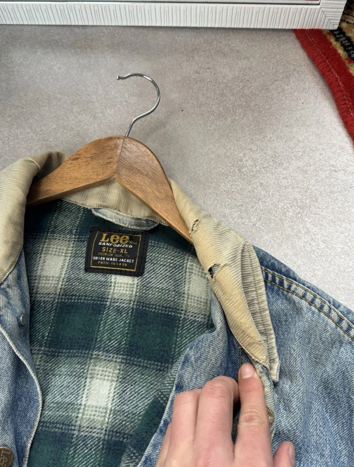 Lee Vintage LEE 90s Lined Rider Button Up Denim Jeans Jacket Men Size US XL / EU 56 / 4 - 11 Thumbnail
