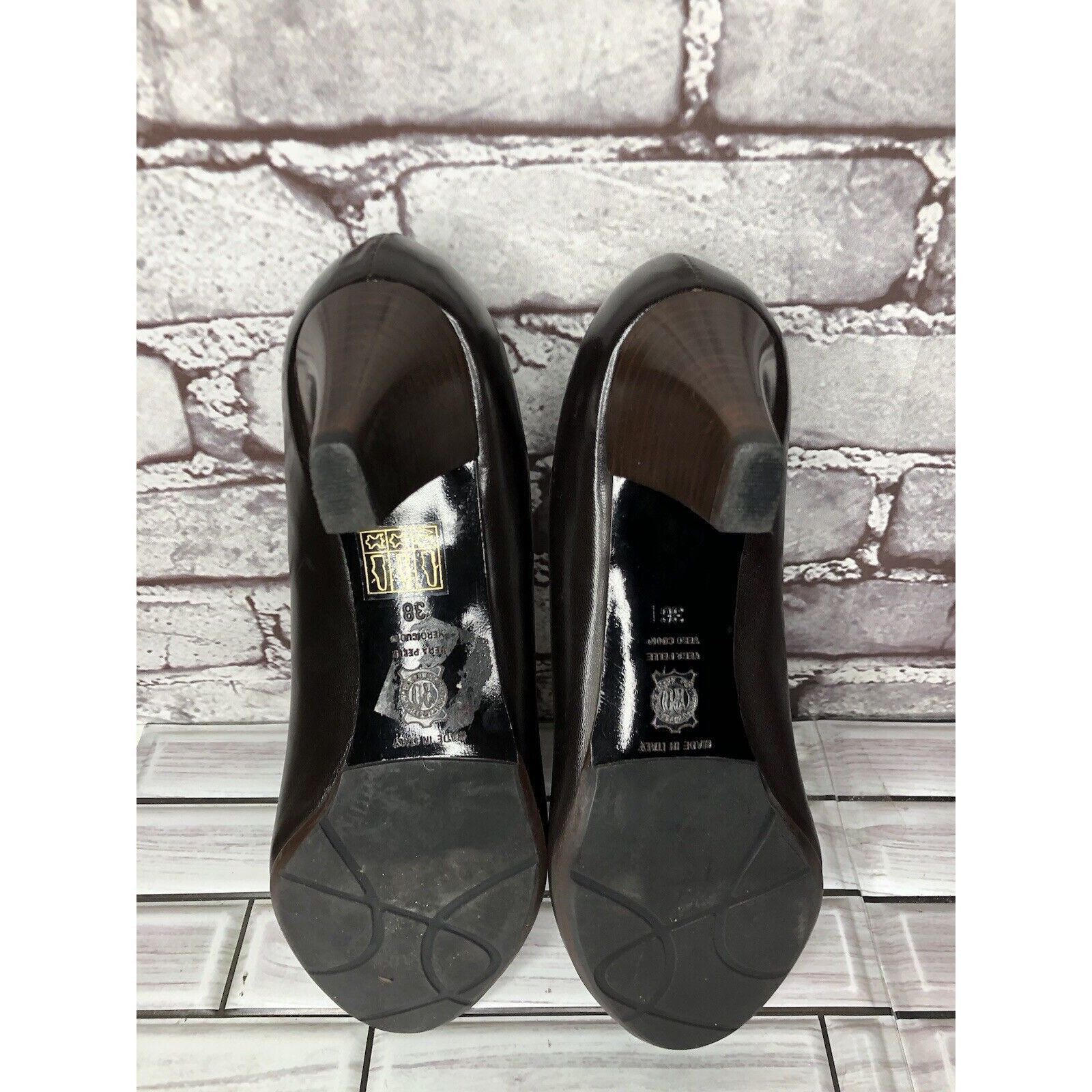 Other GIORGIA B. Brown Leather Patent Bow Pumps Dress Heels Women’ Size US 7.5 / IT 37.5 - 16 Thumbnail