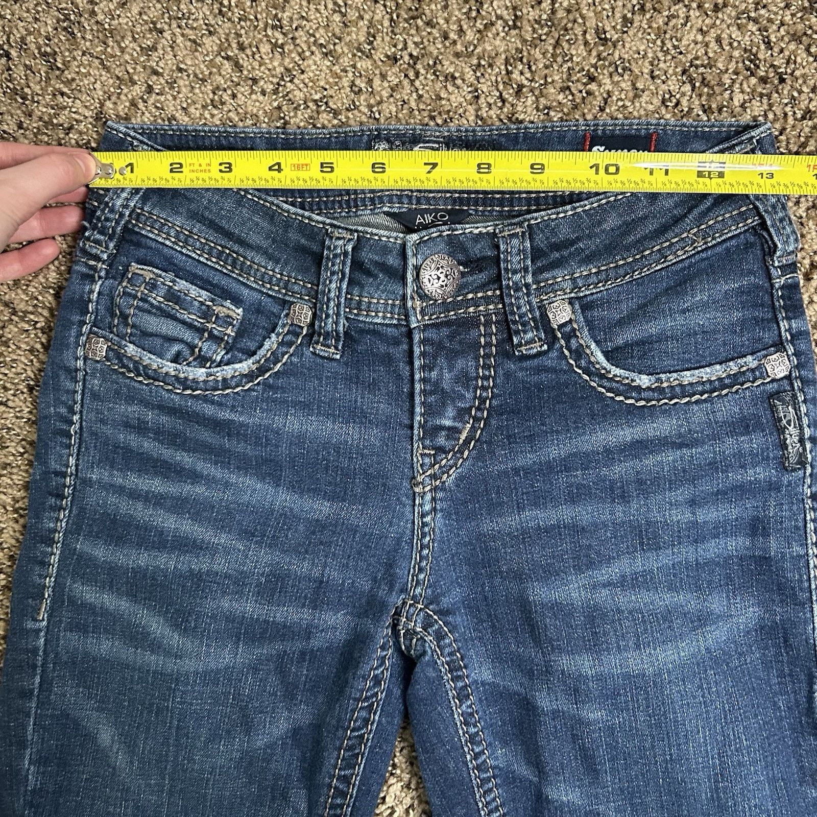 Silver Jeans Co. Silver Jeans Women W26xL33 AIKO Mid Boot Bootcut Stretch Fit Size 26" / US 2 / IT 38 - 17 Thumbnail