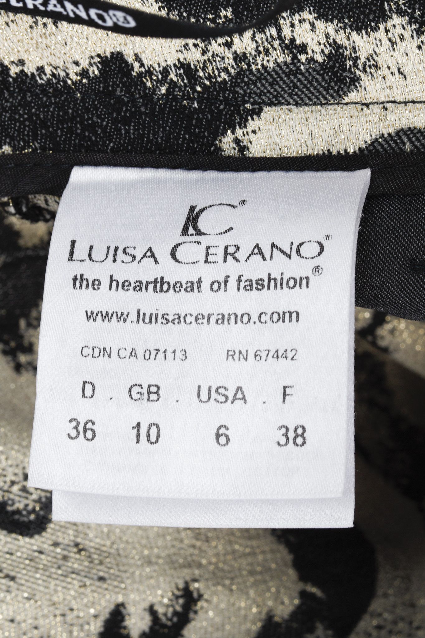 Luisa Cerano Luisa Cerano Champagne Metallic Camouflage Jacquard Pants Size 28" / US 6 / IT 42 - 10 Thumbnail