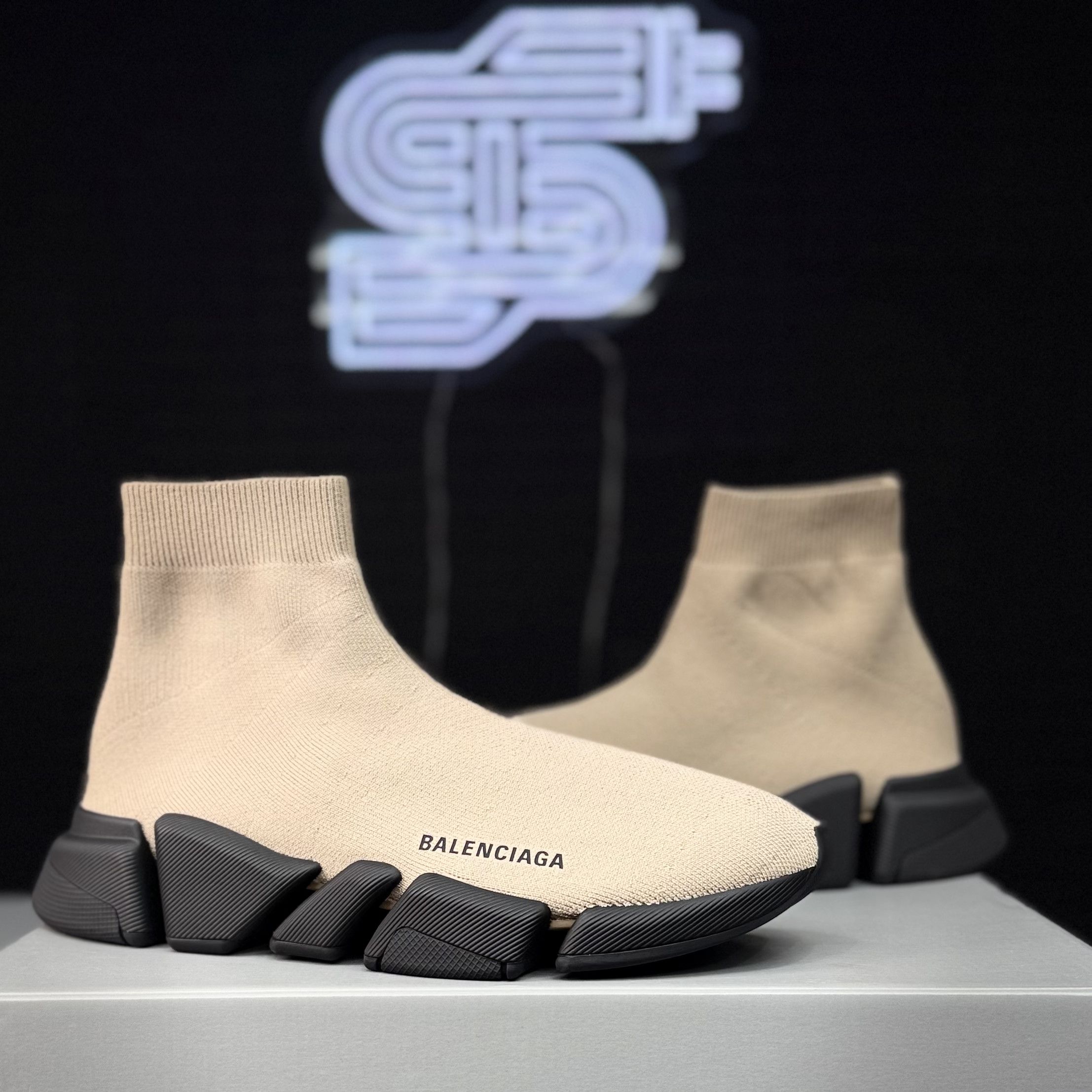 Balenciaga Balenciaga Speed 2.0 Beige/Black Size US 8.5 / EU 41-42 - 4 Thumbnail