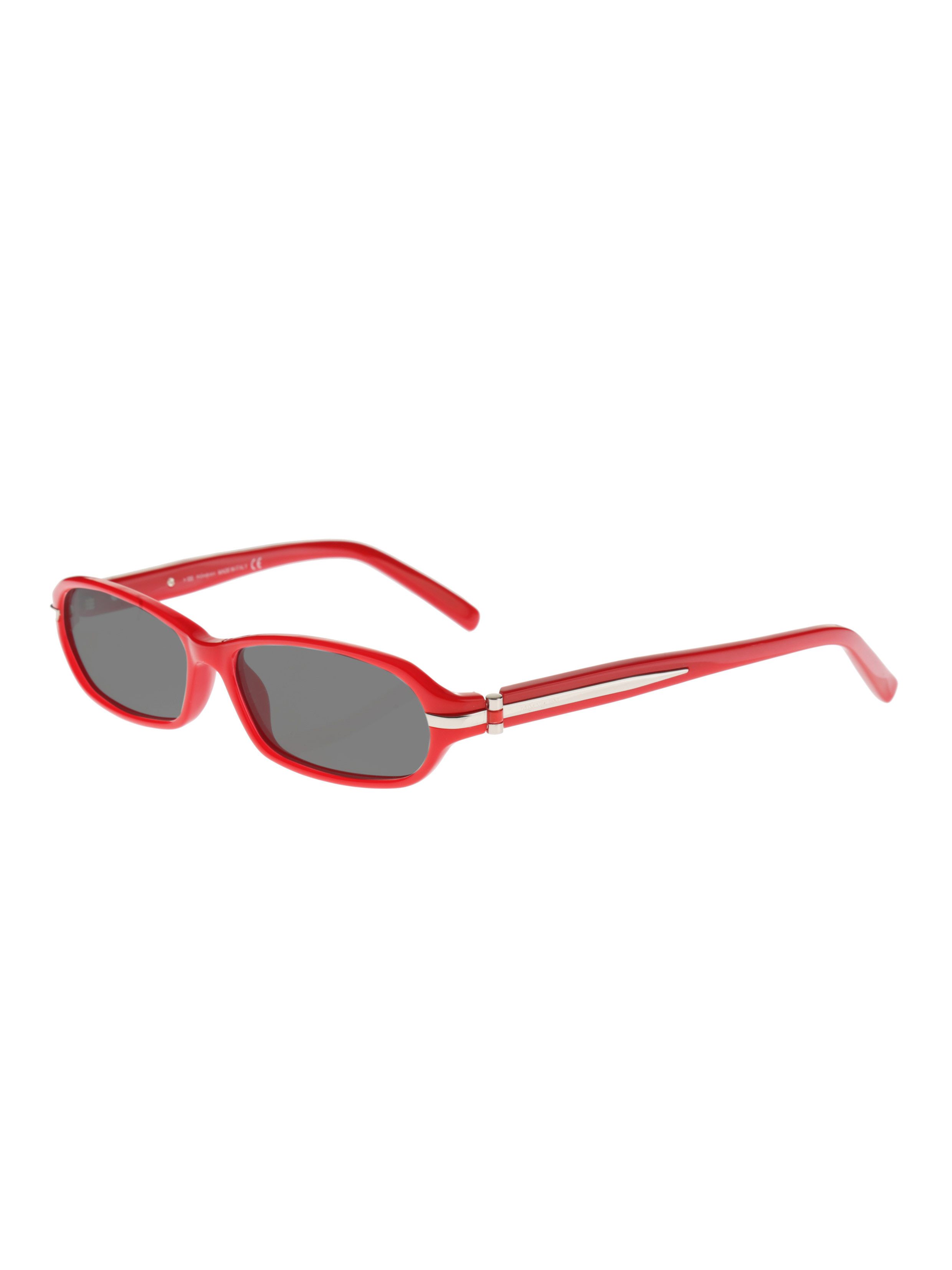 Yves Saint Laurent Yves Saint Laurent Red Plastic Frame Sunglasses Black Size ONE SIZE - 2 Thumbnail