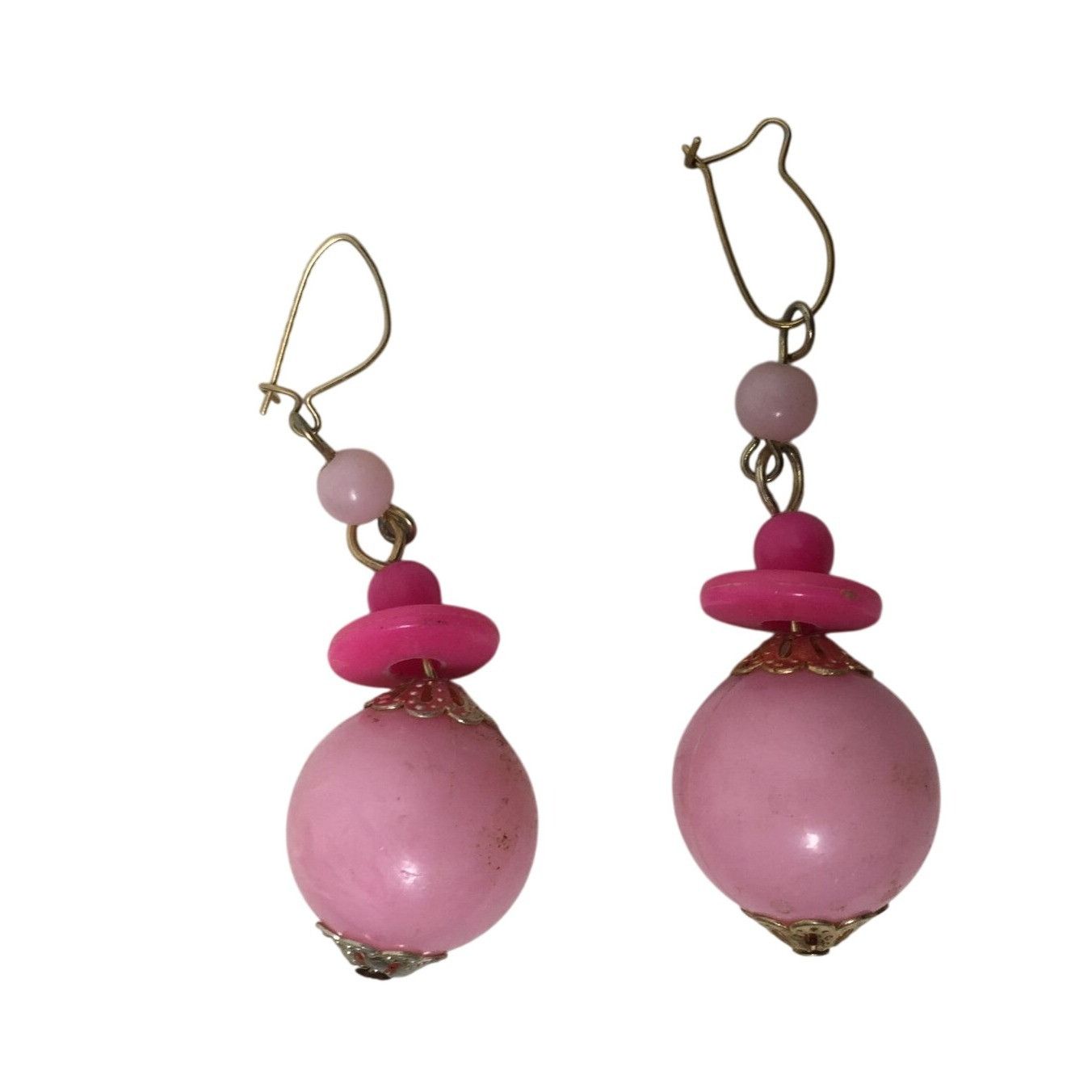 Other Women's Vintage Pink Beaded Dangle Drop Earrings Size ONE SIZE - 1 Thumbnail