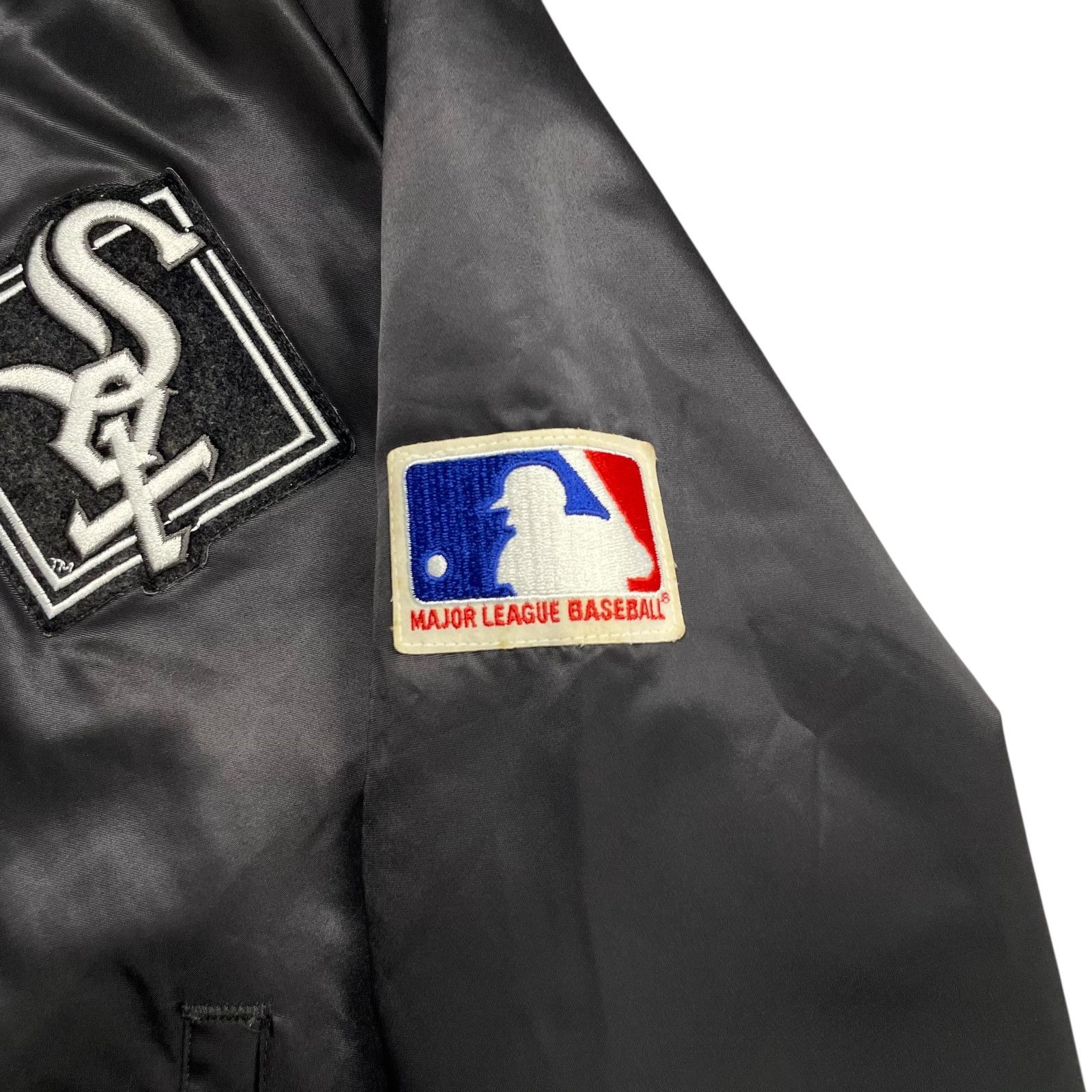 MLB VTG 90s CHICAGO WHITE SOX CHALK LINE SATIN JACKET SPELL OUT Size US L / EU 52-54 / 3 - 6 Thumbnail