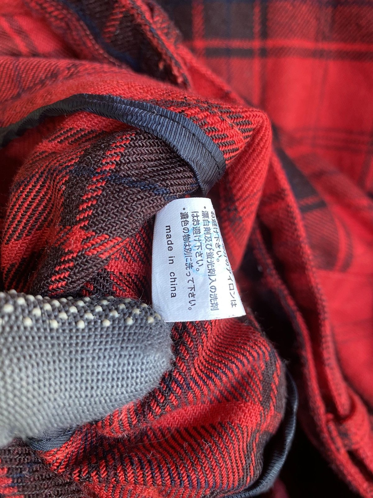 Japanese Brand Vintage 90s Play-Play-Play Red Black Plaid Wool Biker Jacket Size US M / EU 48-50 / 2 - 14 Thumbnail