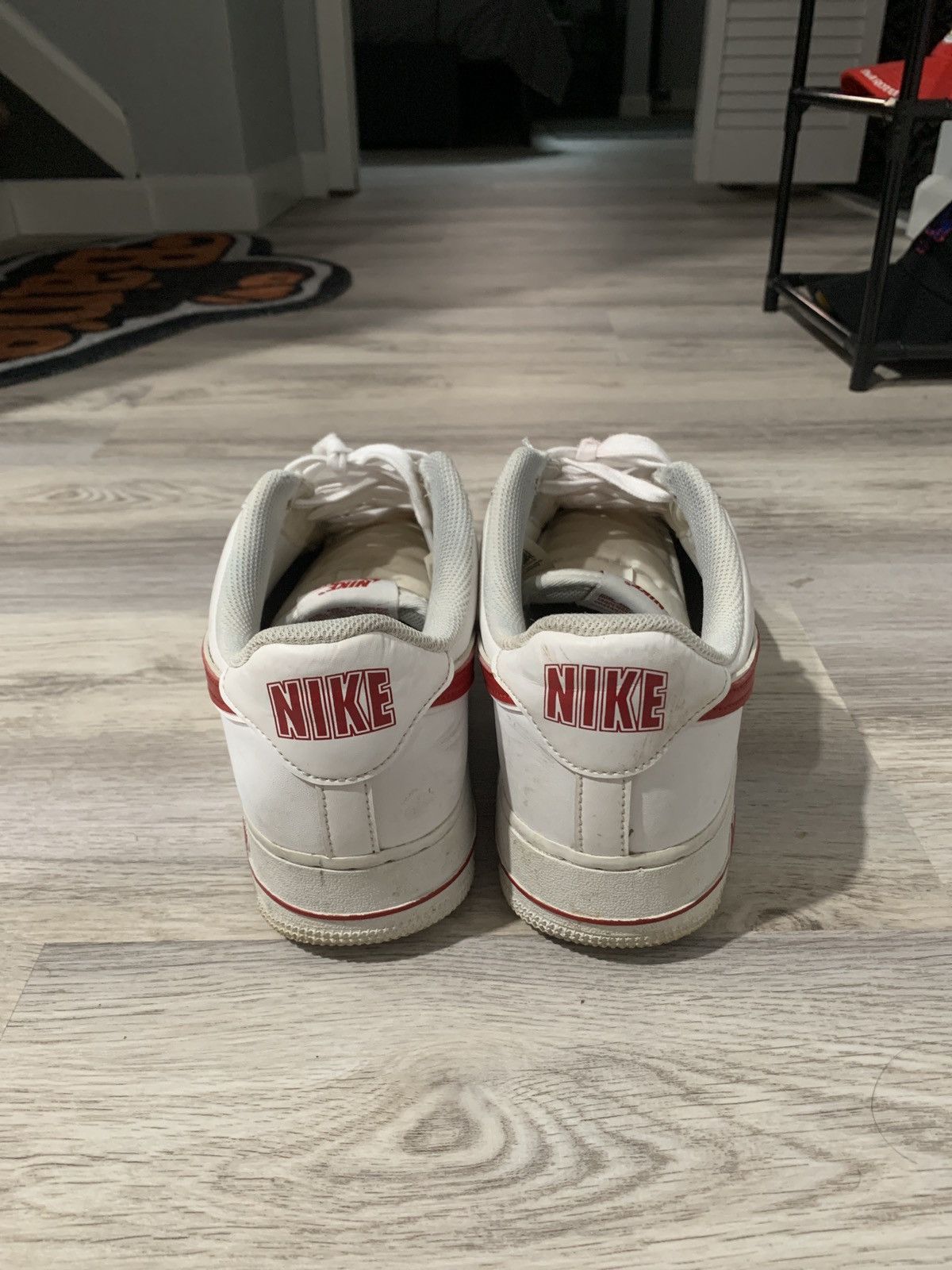 Nike Air Force 1 red Nike swoosh Size US 9.5 / EU 42-43 - 3 Thumbnail
