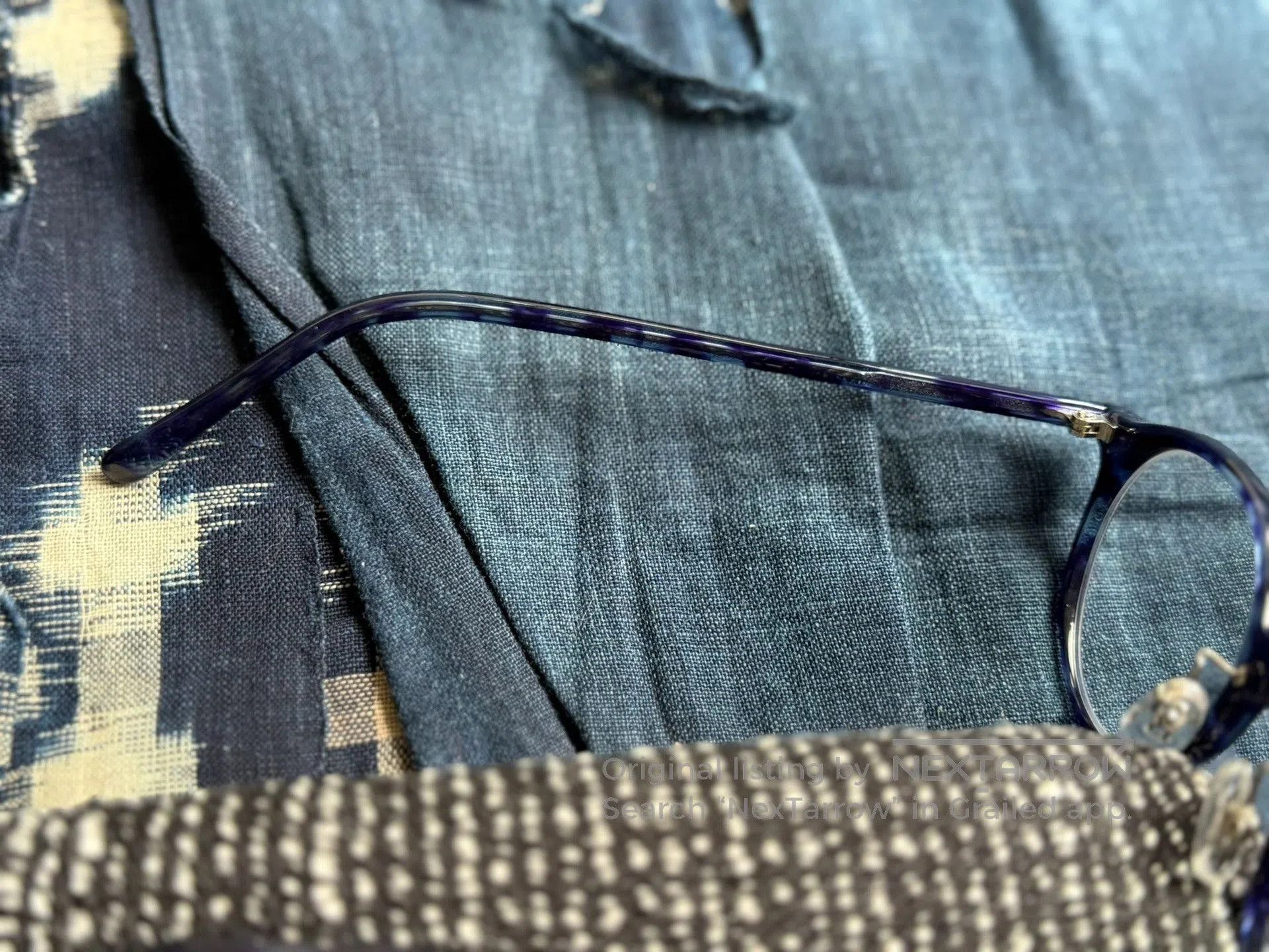 Hakusan Megane Baishan Retro Blue Glasses. Size ONE SIZE - 9 Thumbnail