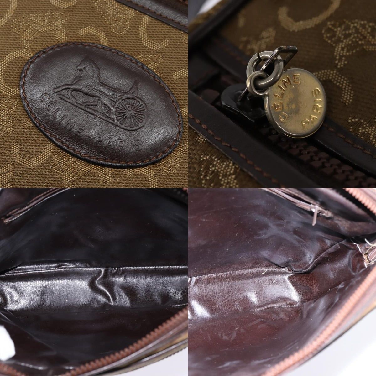 Celine CELINE C Sulky Shoulder Bag Canvas Brown Gold Size ONE SIZE - 11 Thumbnail