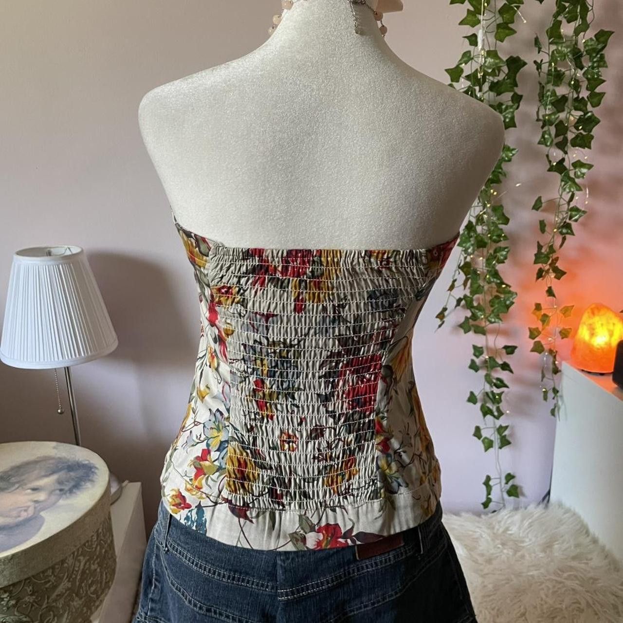 Vintage 2000s Costa Blanca floral zip up tube top Size ONE SIZE - 4 Thumbnail