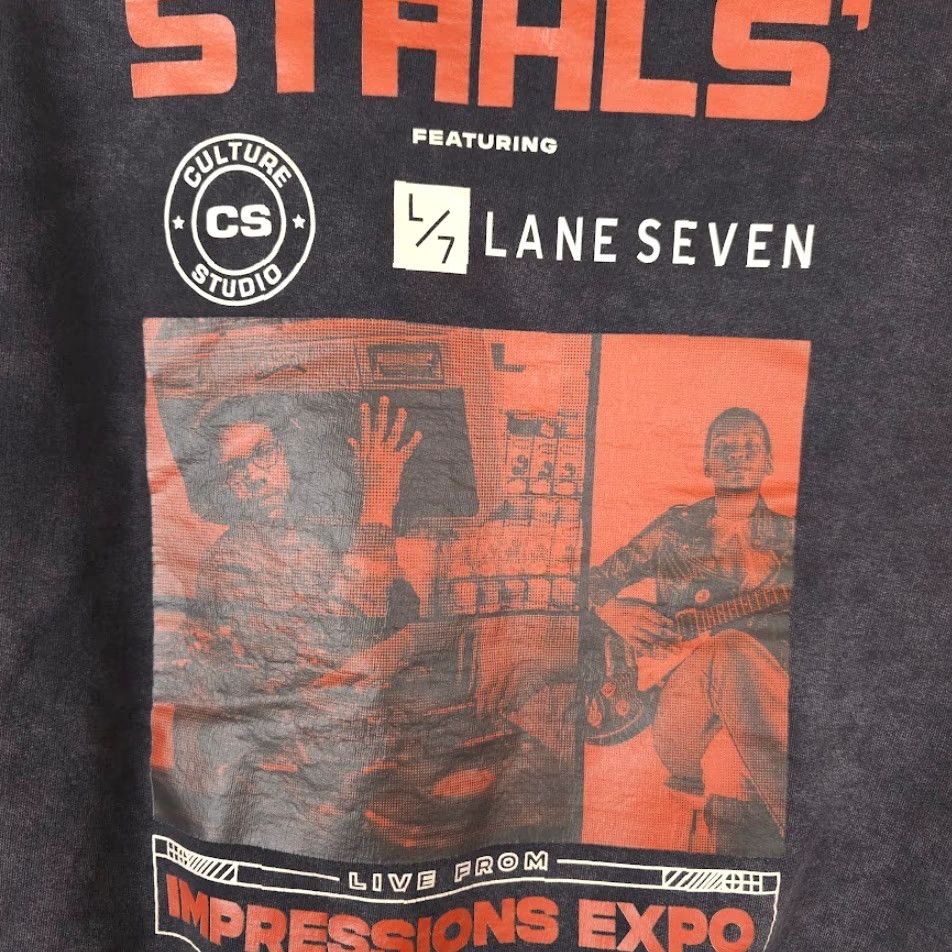 Vintage Lane Seven Hoodie Mens XL Black Stonewash Stahls Impressions Expo Sweatshirt Size US XL / EU 56 / 4 - 5 Thumbnail