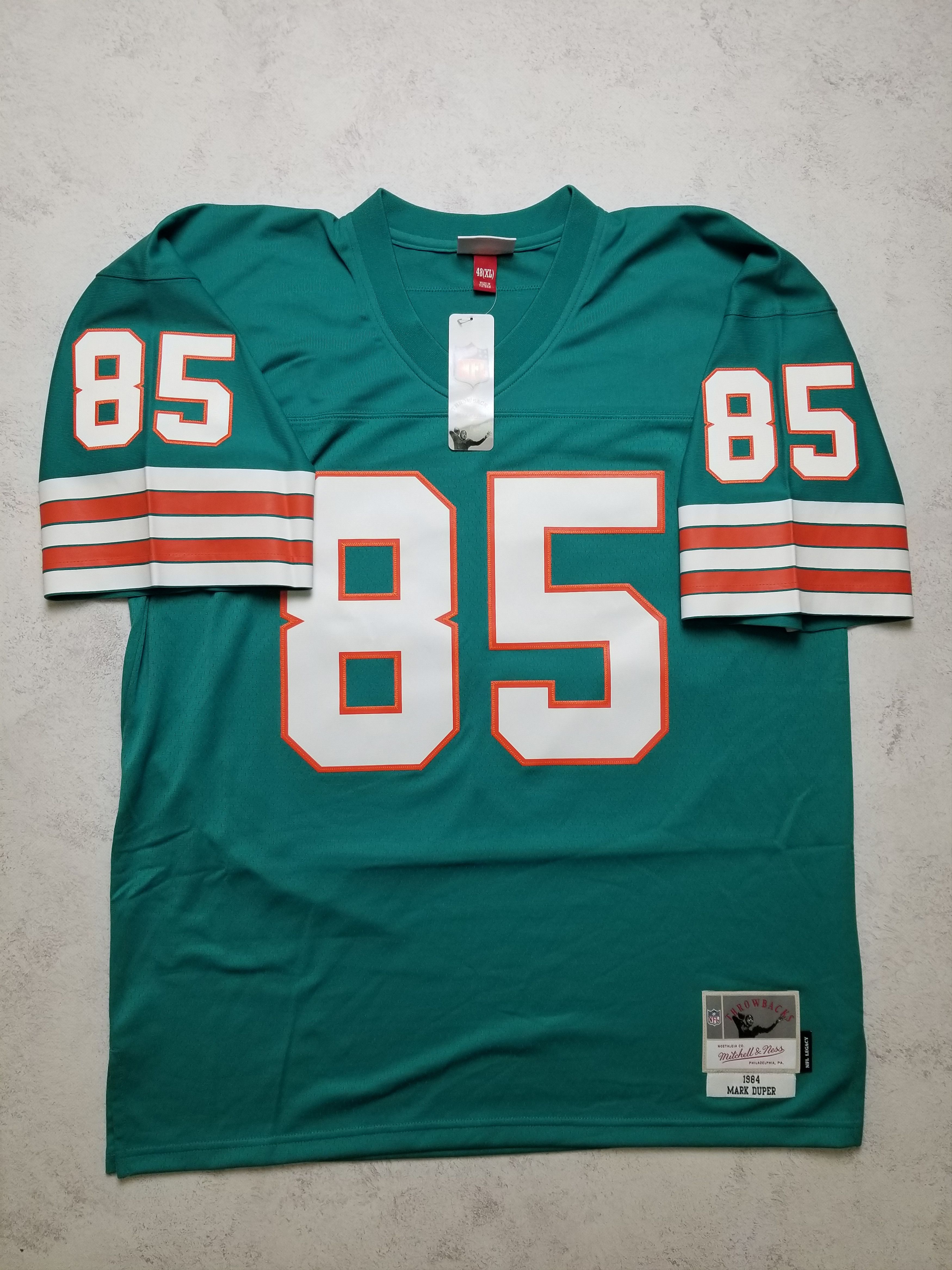 Mitchell & Ness Miami Dolphins Mark Duper #85 Aqua 1984 NFL Legacy Jersey Size US XL / EU 56 / 4 - 2 Thumbnail
