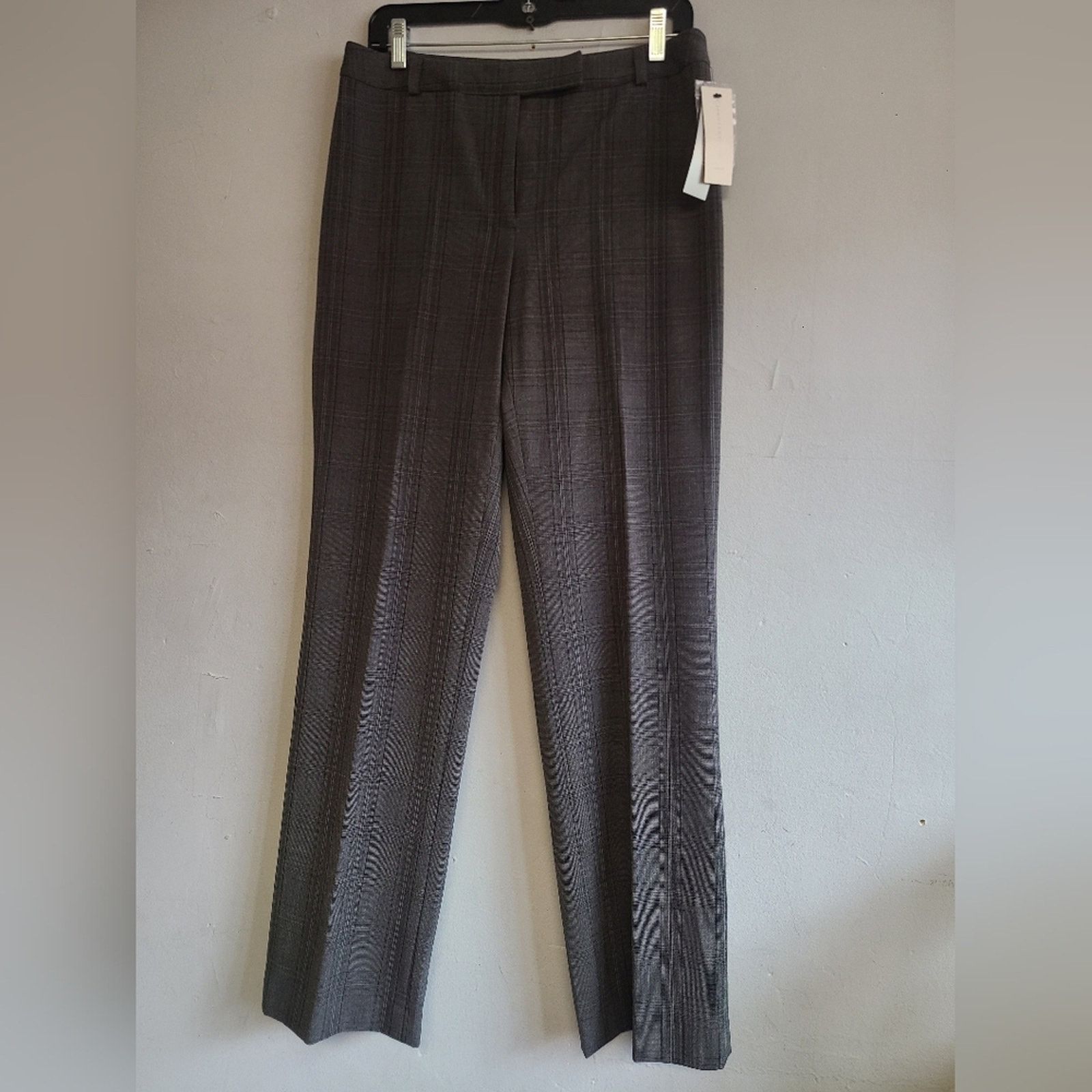 Other NEW women's 8 black dark gray plaid dressy pants Size 30" / US 8 / IT 44 - 1 Thumbnail