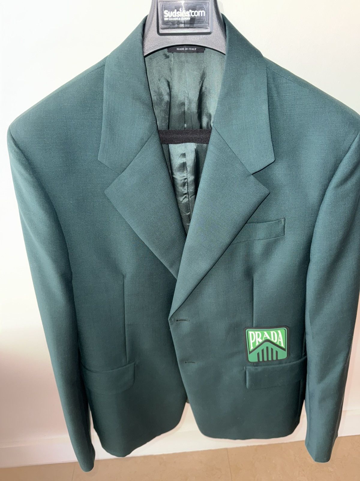 Prada $3,000 GREEN “Golfer” Mohair/Wool Blazer Size 52R - 1 Thumbnail