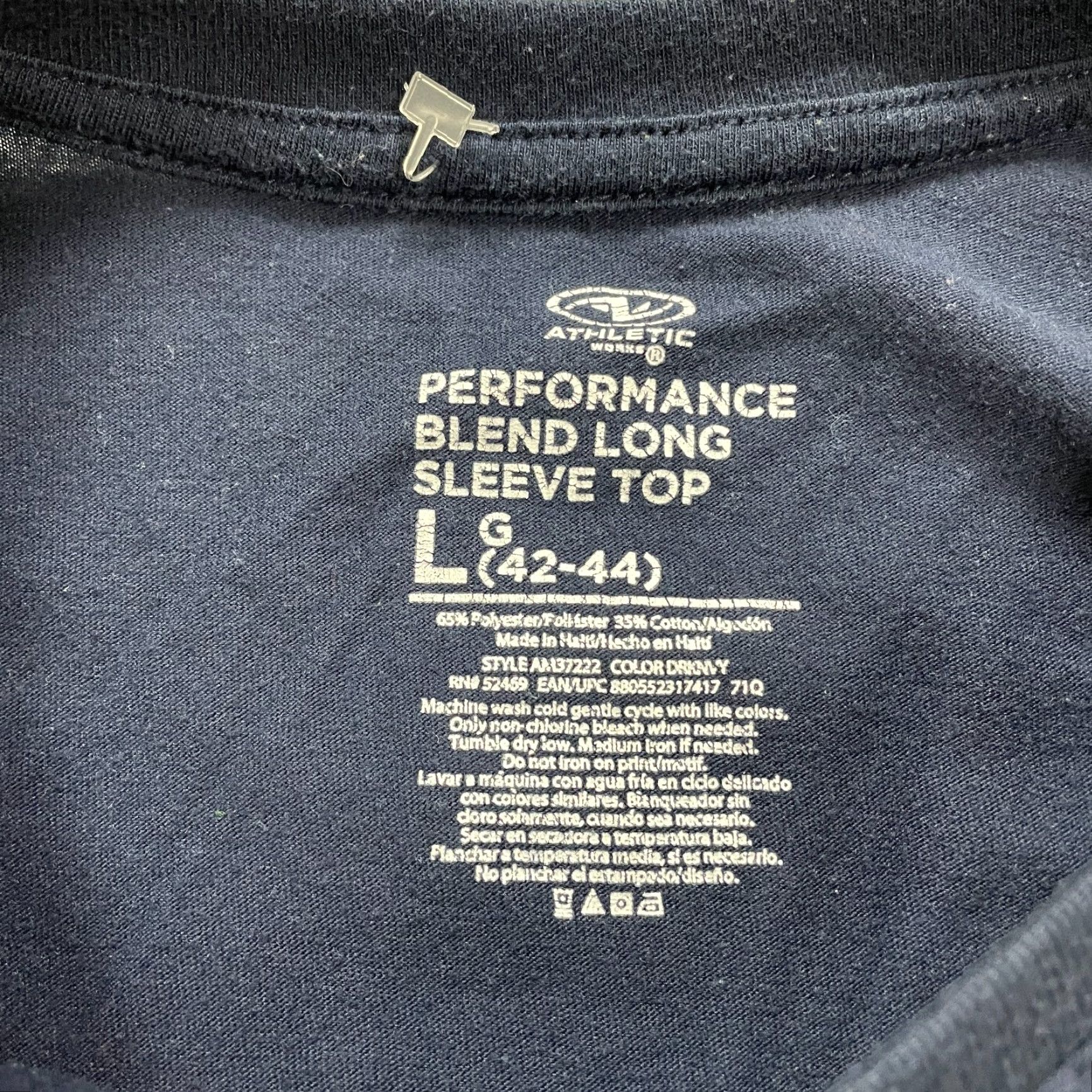 Athletic Works Athletic Works Basic Crew Neck Shirt Mens Large Blue Cotton Long Sleeve Raglan Logo Size US L / EU 52-54 / 3 - 5 Thumbnail