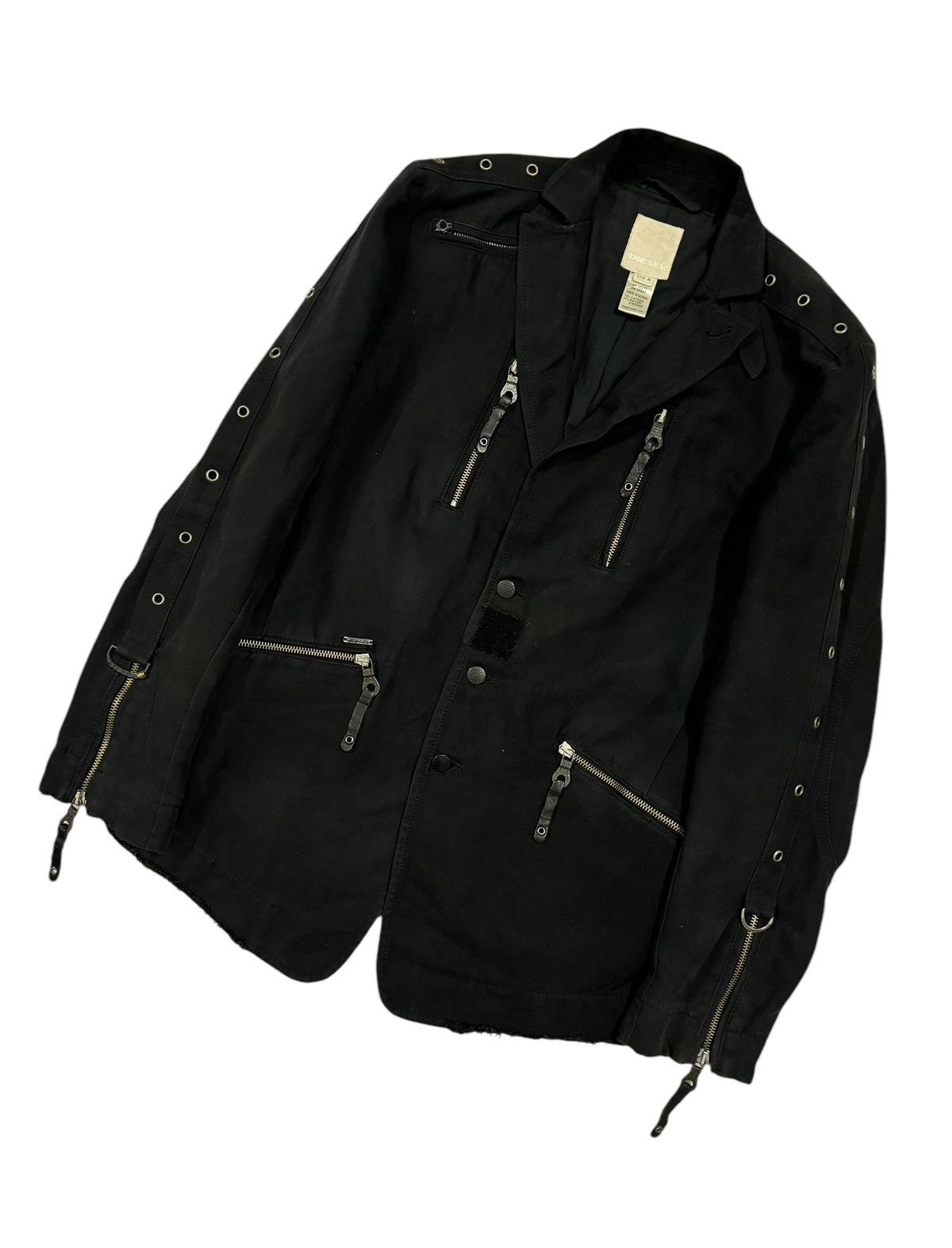 Diesel × Diesel Black Gold Diesel Bondage Black Blazer Jacket Multipocket Size 40R - 6 Thumbnail