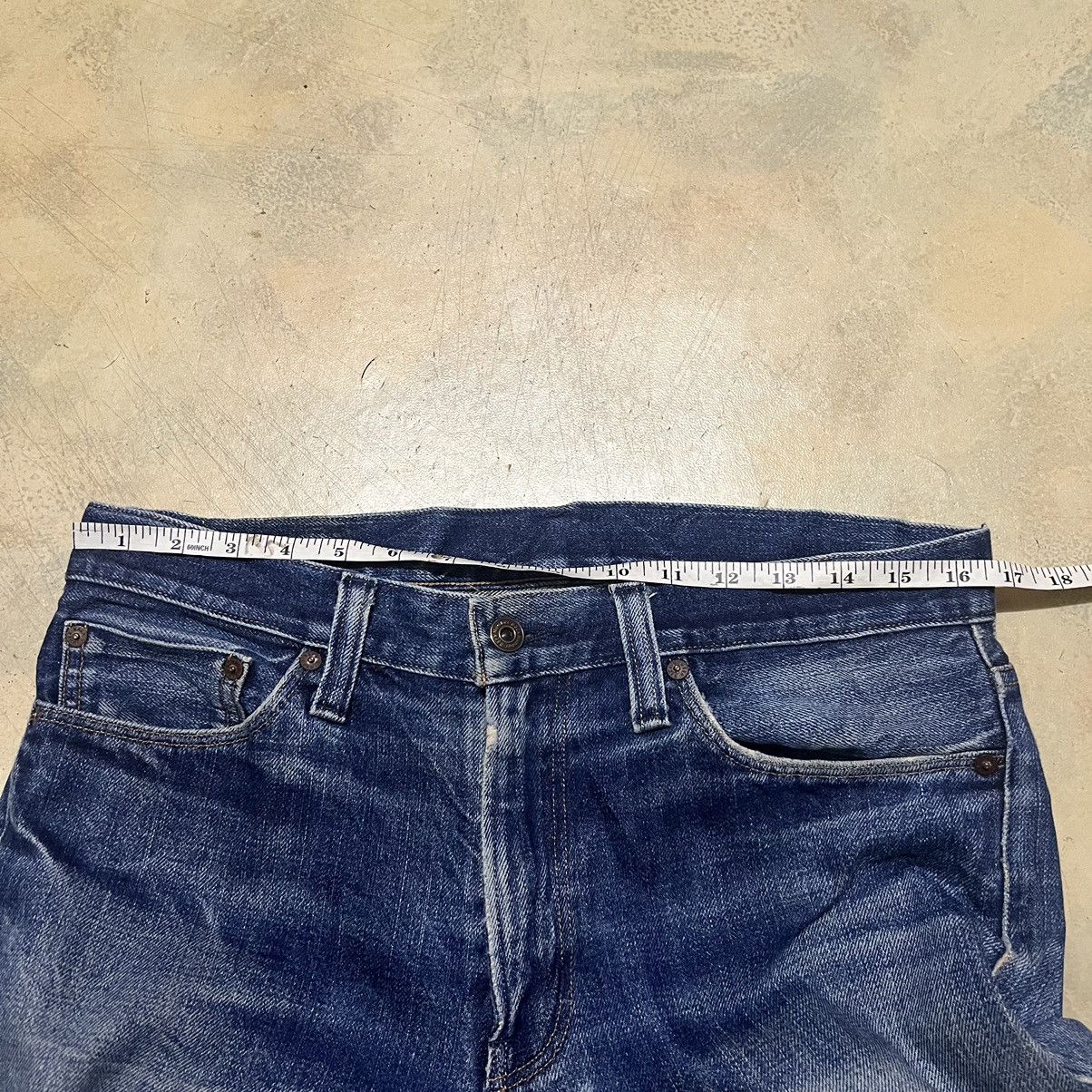 Japanese Brand Back Number Selvedge Distressed Design Denim Jeans Size US 33 - 12 Thumbnail