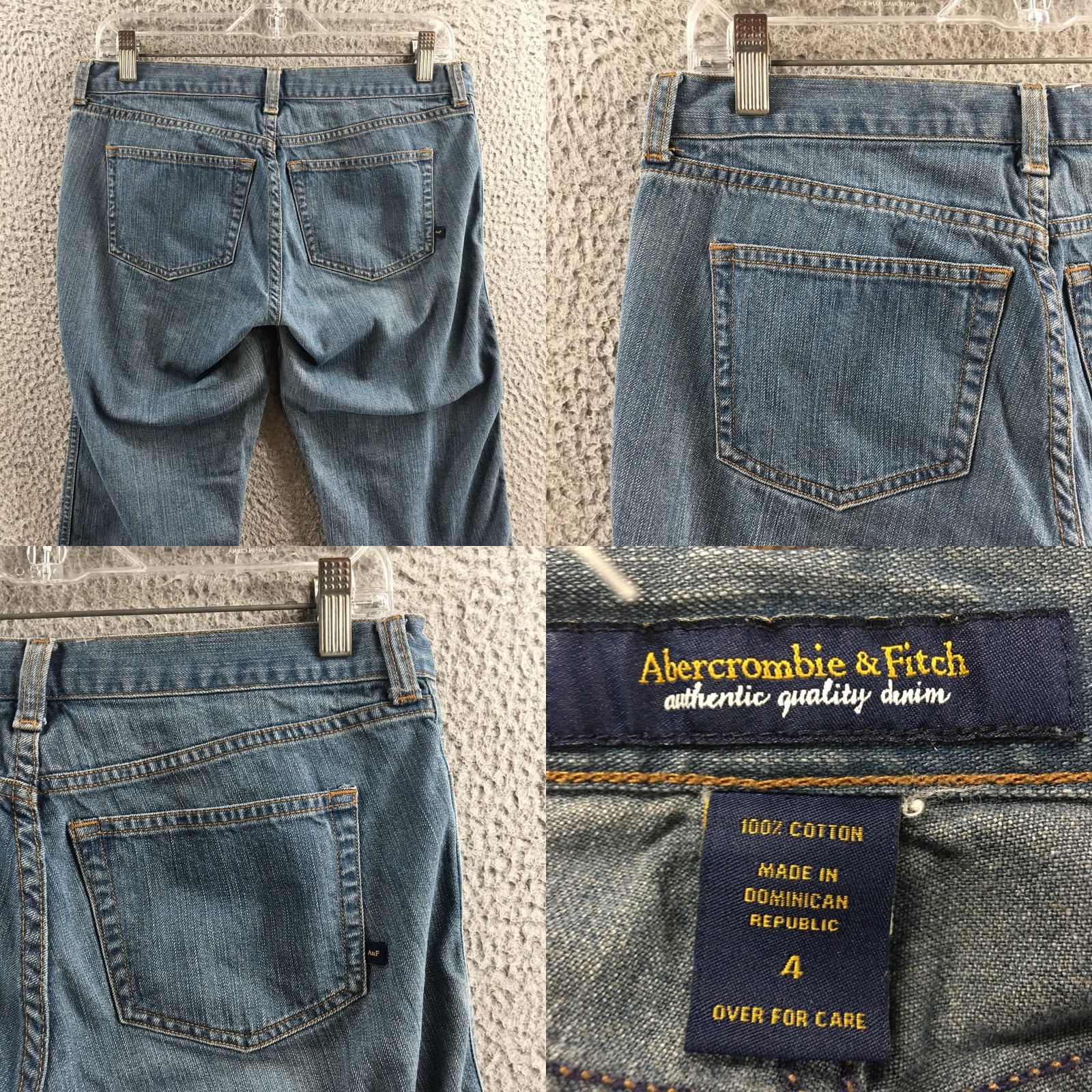 Abercrombie & Fitch Abercrombie & Fitch Jeans Womens 4 Straight Leg Blue Cotton Denim Mid Rise Zip Fly Size 27" / US 4 / IT 40 - 9 Thumbnail