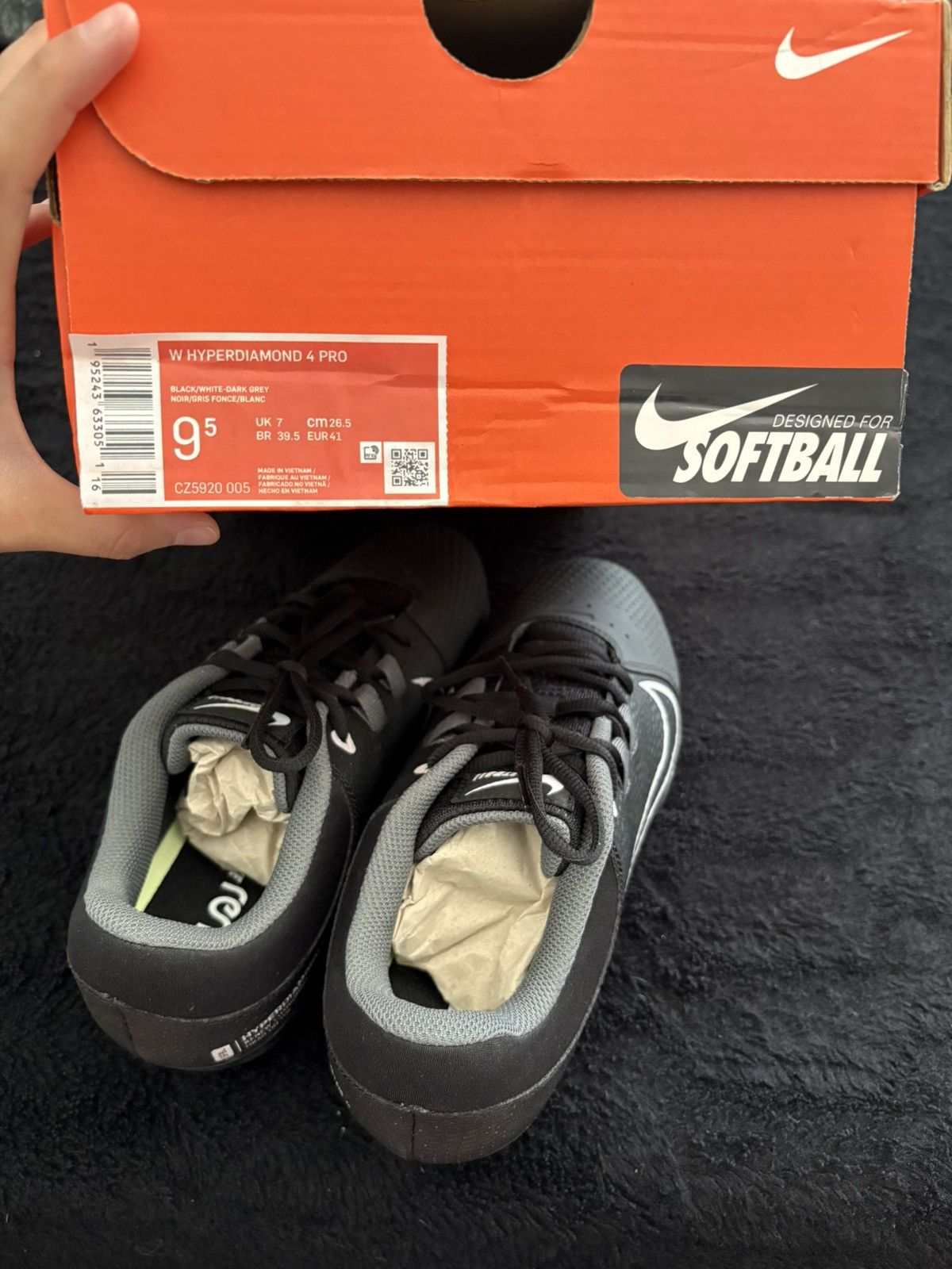 Nike Nike Women’s Hyper Diamond 4 Pro Softball Metal Spike Cleats Size US 9.5 / IT 39.5 - 8 Thumbnail