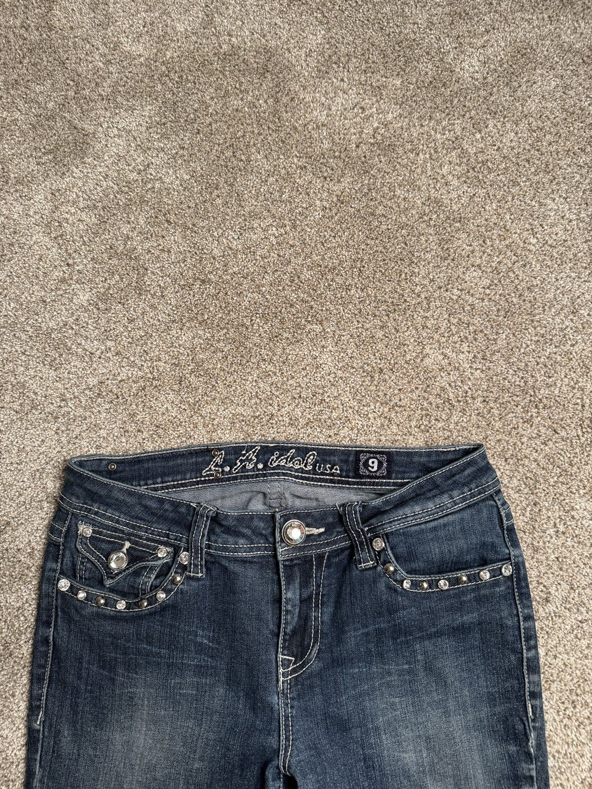 Other LA IDOL “CRYSTAL BUTTON FLAP” BOOTCUT DENIM Size US 28 / EU 44 - 5 Thumbnail