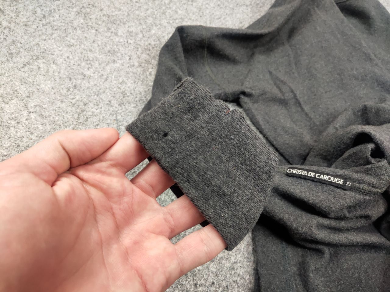 Designer Christa De Carouge Design Gray Wool Oversized Light Sweater Size ONE SIZE - 17 Thumbnail