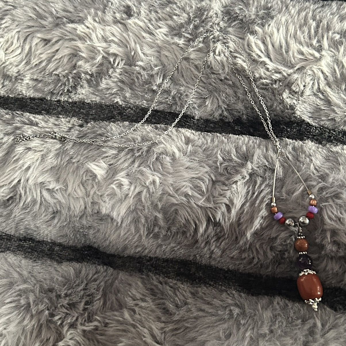 Handmade Handcrafted vintage bead changeable charm pendant necklace Size ONE SIZE - 6 Thumbnail