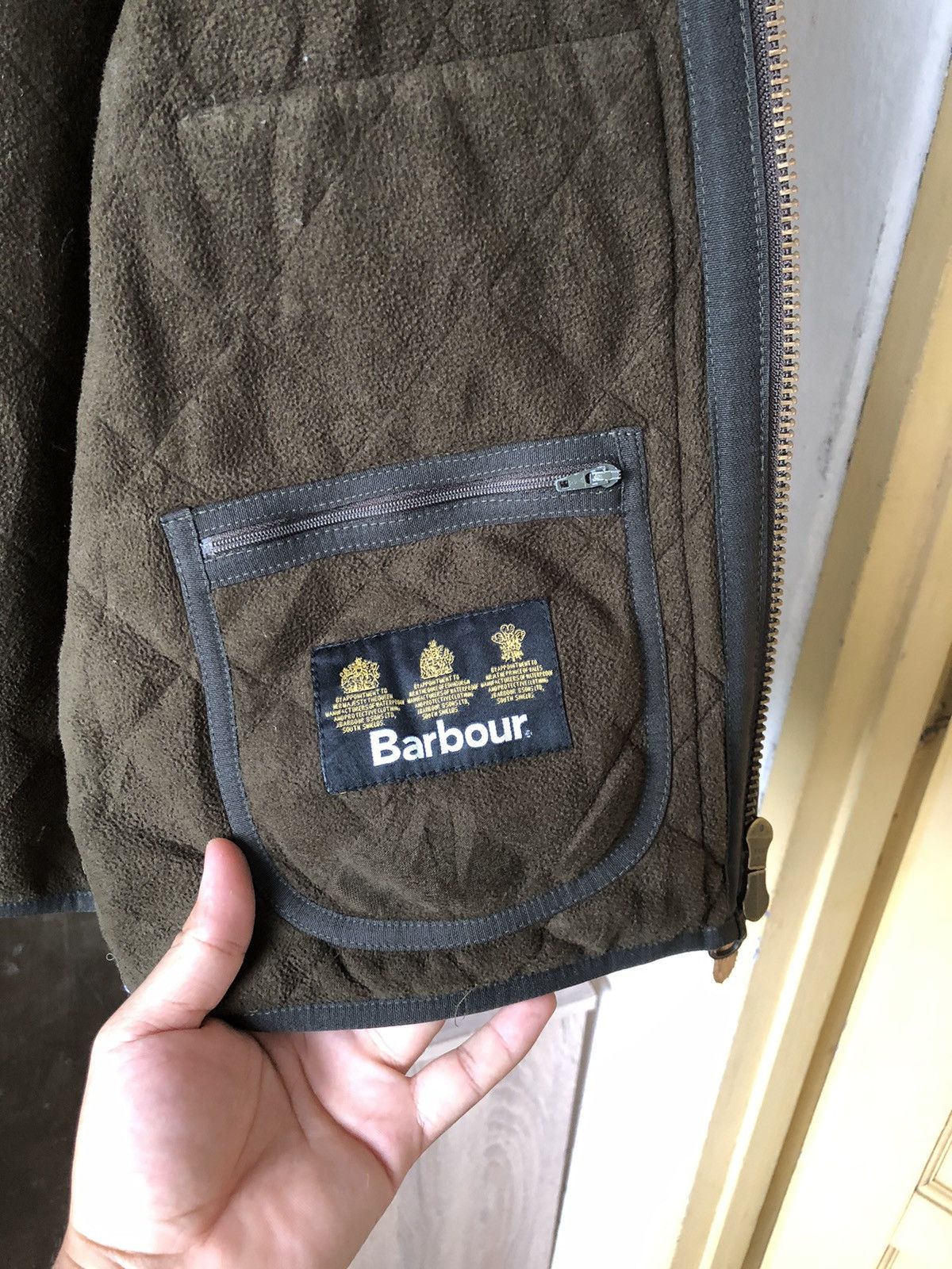 Barbour Vintage Barbour Polar Quilt Zipper Jacket Army Green Size US M / EU 48-50 / 2 - 15 Thumbnail