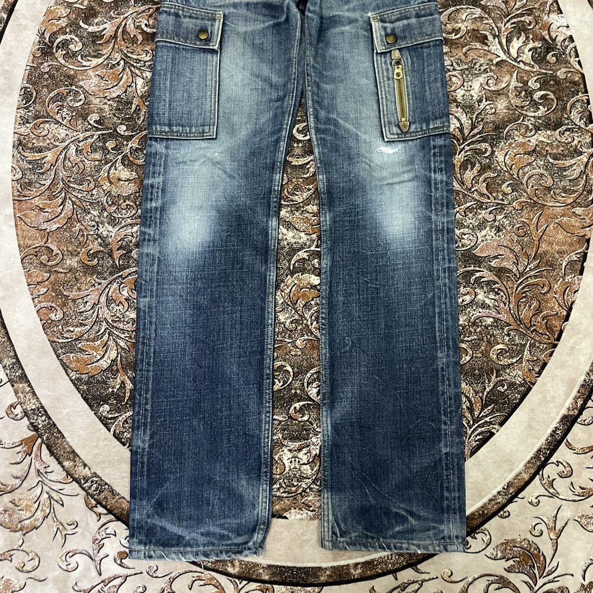 Eternal 🔥🇯🇵Eternal Multipockets Stoned Washed Distress Denim Jeans Size US 28 / EU 44 - 3 Thumbnail