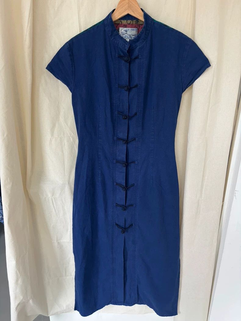 Kenzo KENZO Chinese collar and snap denim dress Size L / US 10 / IT 46 - 1 Thumbnail