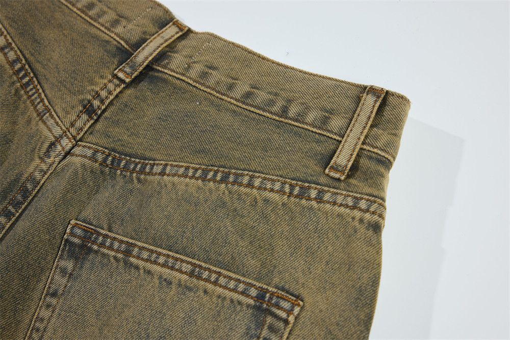 Vintage Retro loose wide-leg men's distressed washed casual jeans Size US 32 / EU 48 - 6 Thumbnail