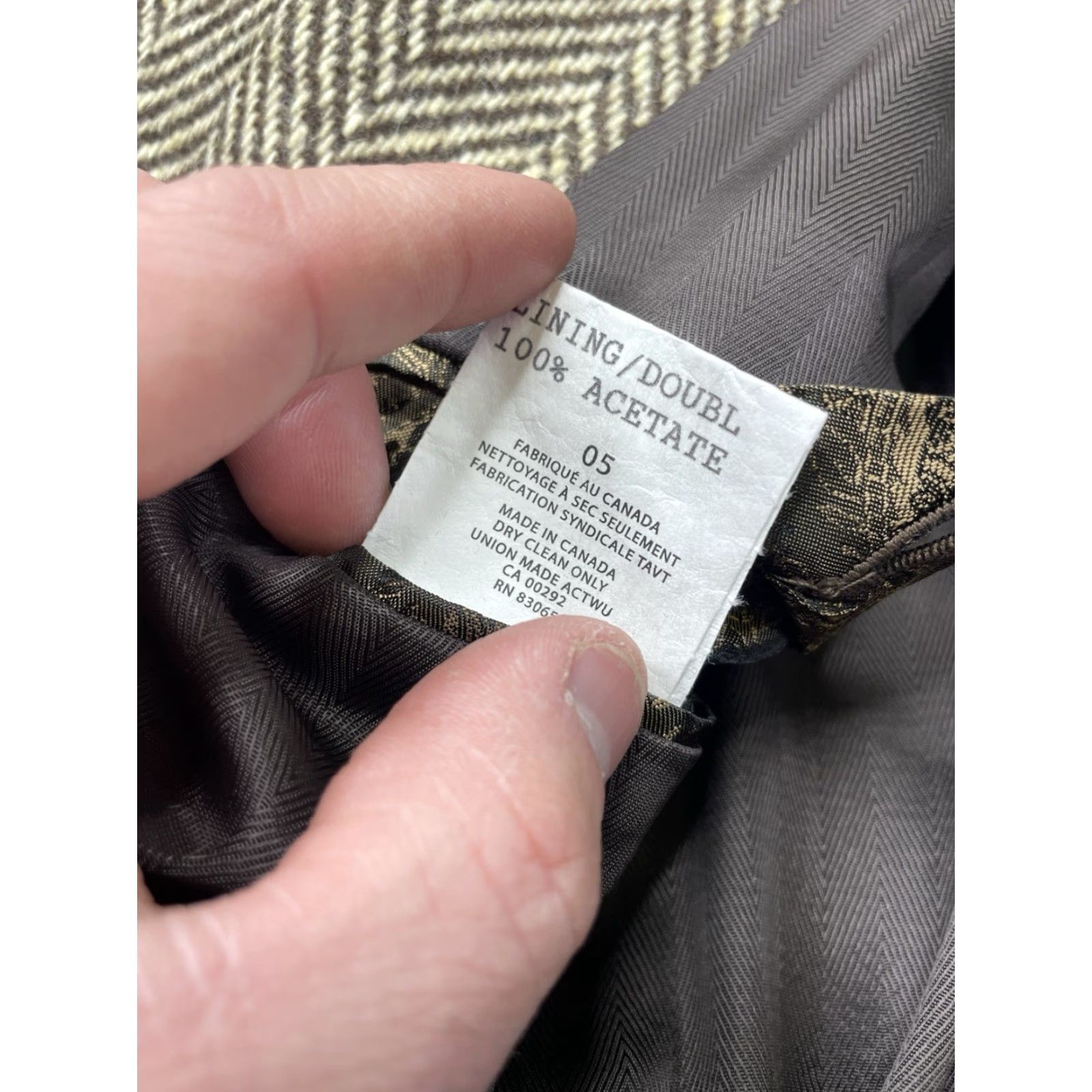 Joseph Abboud JOSEPH ABBOUD Herringbone Tweed Wool Trench Overcoat Full Length Jacket Mens 42L Size US XS / EU 42 / 0 - 4 Thumbnail
