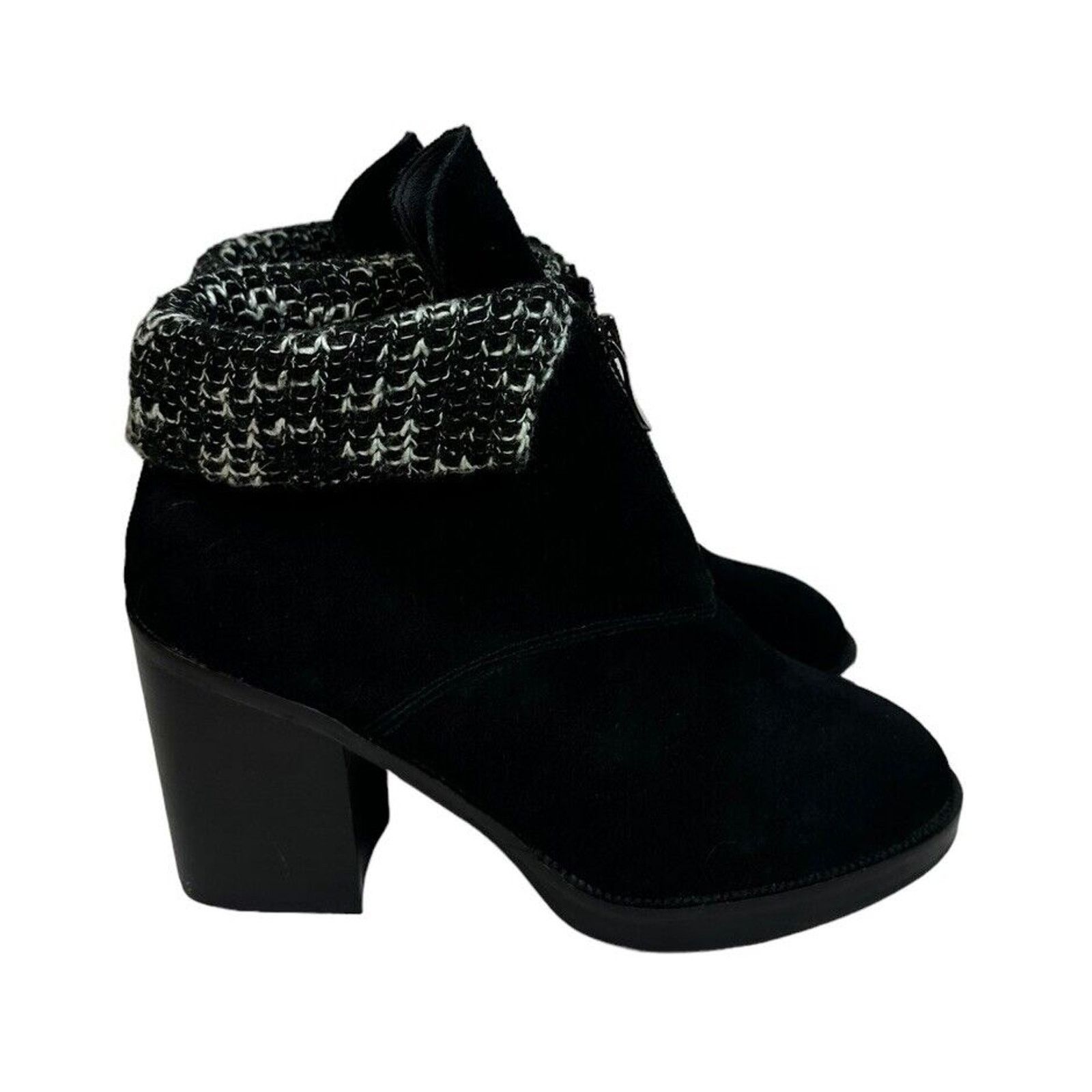 Chinese Laundry Chinese Laundry Marvel Black Suede Ankle Boot Knit Cuff 8.5 Size US 8.5 / IT 38.5 - 1 Thumbnail