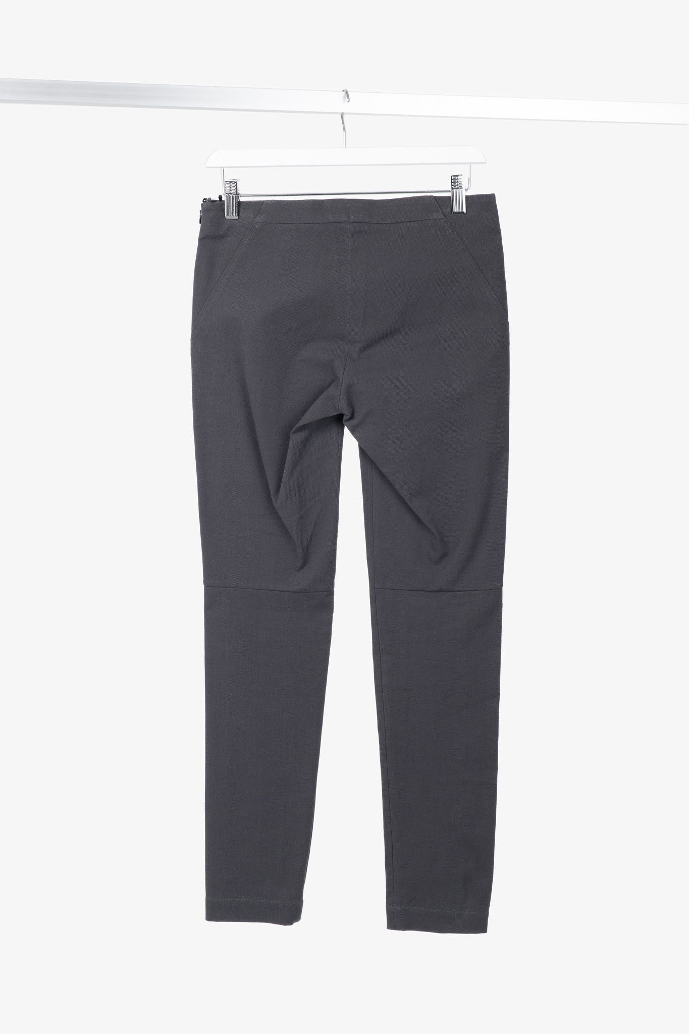 Brunello Cucinelli Brunello Cucinelli AW/15 Dark Grey Cotton-Twill Leggings Size 27" / US 4 / IT 40 - 2 Thumbnail