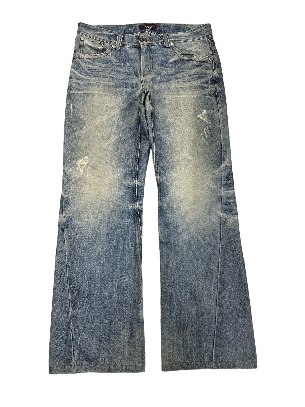 Japanese Brand × Vintage RIPPED‼️GET USE DISTRESSED DENIM PANT Size US 34 / EU 50 - 1 Thumbnail
