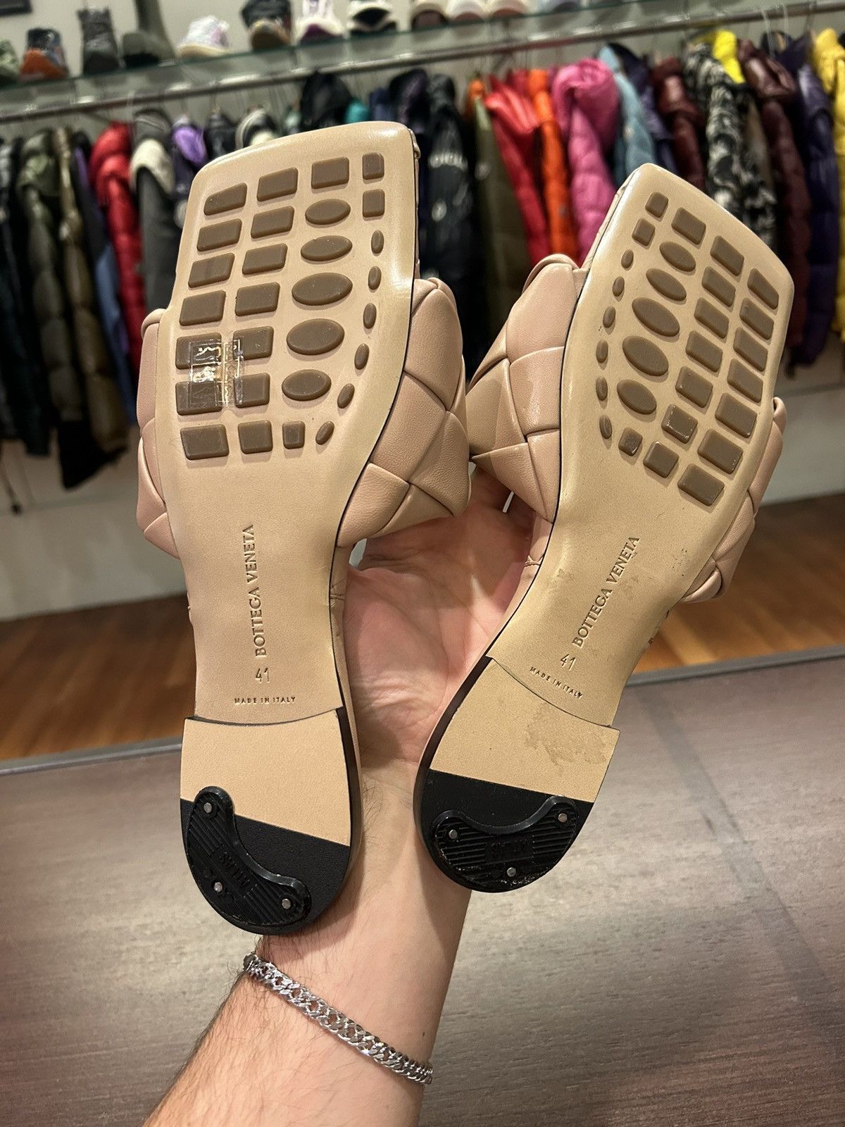 Bottega Veneta Bottega Veneta Lido Intrecciato Flat Sandals Cream Size US 11 / IT 41 - 7 Thumbnail