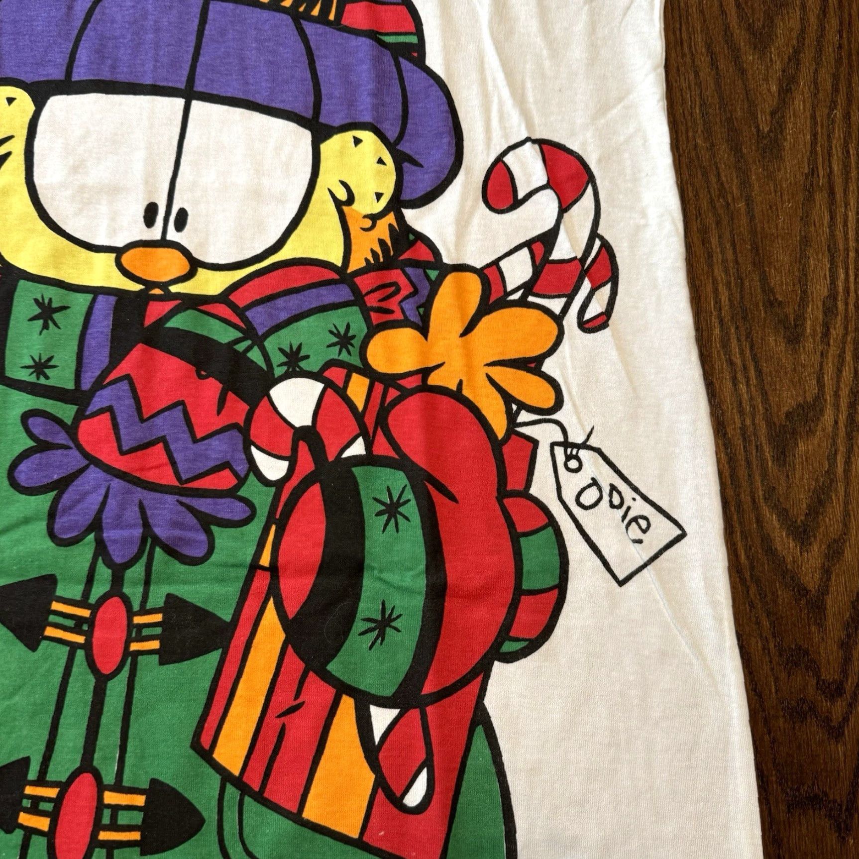 Vintage VINTAGE Flirts Garfield & Odie Paws Jim Davis Big Print White Shirt XL Men Crew Neck Short Sleeve Oversized Cropped 90s Christmas Cartoon Cat Gift Size US XL / EU 56 / 4 - 5 Thumbnail
