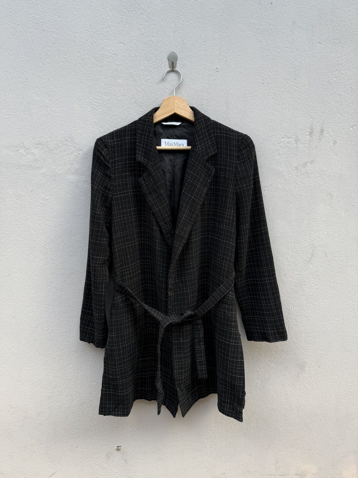 Max Mara MAX MARA Virgin Wool Tweed Long Jacket “Made in ITALY” Size XS / US 0-2 / IT 36-38 - 10 Thumbnail