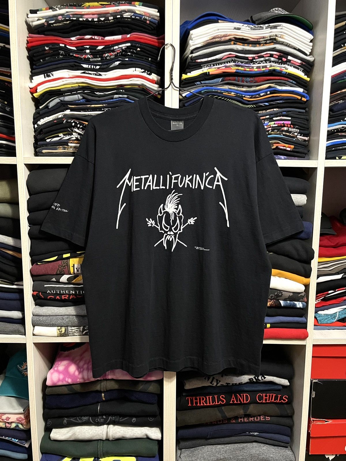 Band Tees Vintage 1993 Metallica Metallifukinca Metal Band T-Shirt 90s Size US XL / EU 56 / 4 - 1 Thumbnail