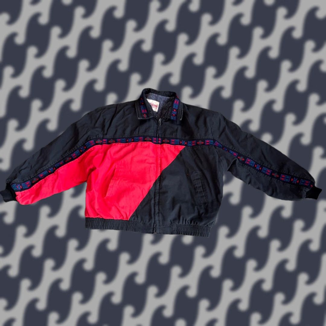 Vintage VINTAGE Saddlebrook Westernwear Aztec Blanket Lined Jacket Mens 2X Red Black Geometric Embroidered Full Zip Pockets Casual Western 90s Mens Size US XXL / EU 58 / 5 - 1 Thumbnail