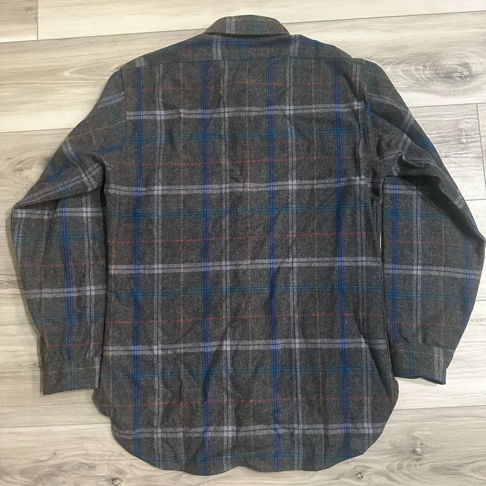 Pendleton VTG 80s Pendleton Wool Trail Shirt Grey Plaid Elbow Patch Size US M / EU 48-50 / 2 - 3 Thumbnail