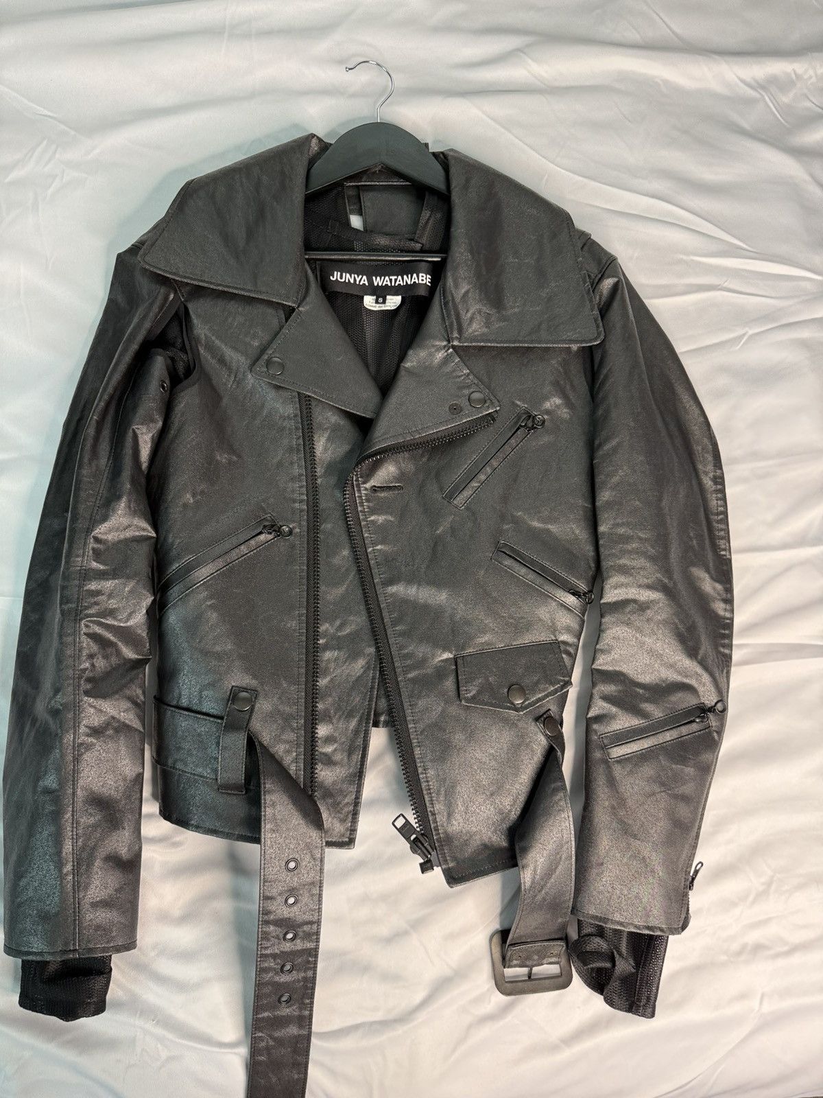 Junya Watanabe Junya Watanabe Metallic Biker Jacket Size S / US 4 / IT 40 - 1 Thumbnail