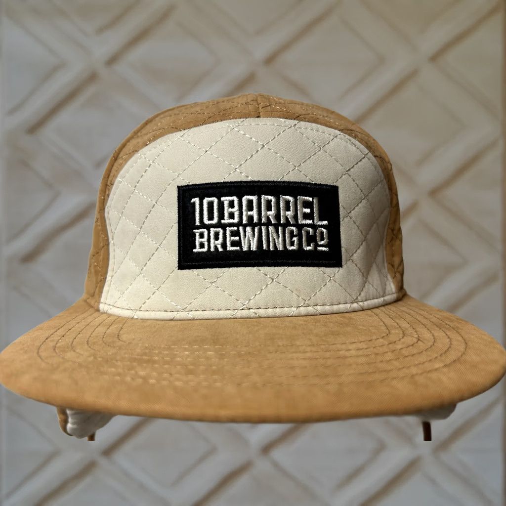 Vintage 10 Barrel Brewing Co. Strapback Hat Tan One Size Ear Flap Quilted Baseball Cap Mens Size ONE SIZE - 1 Thumbnail