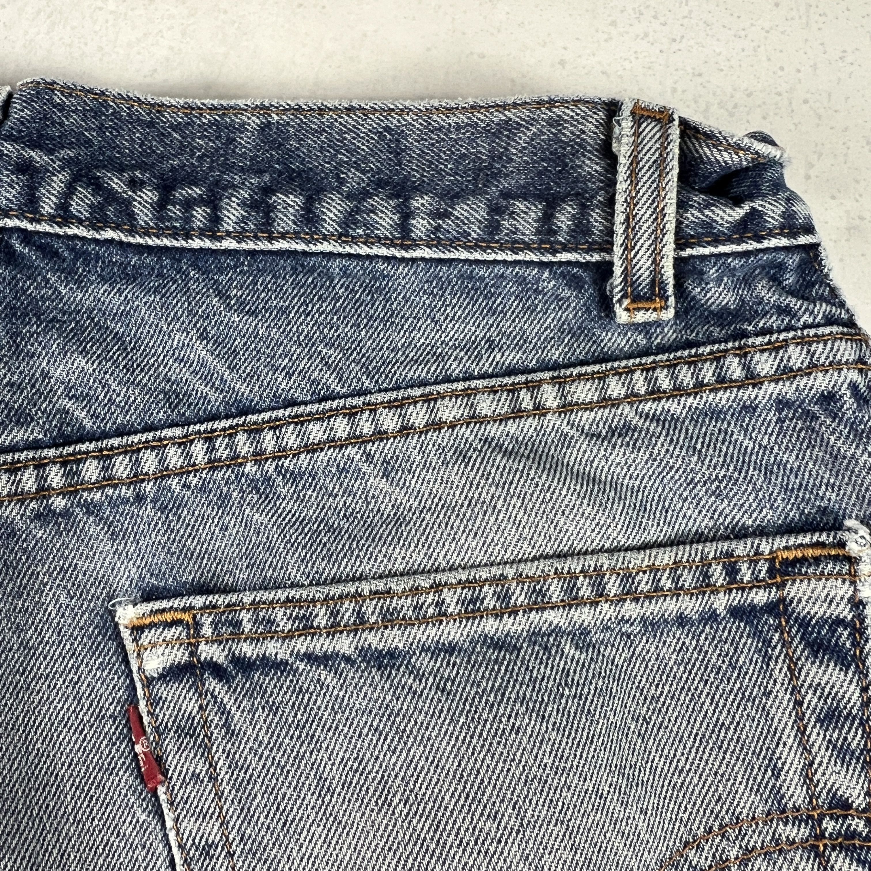 Levi's × Vintage Y2K Levi's Jean Shorts Blue Whiskers Cut Off Denim Jorts Size US 33 - 4 Thumbnail