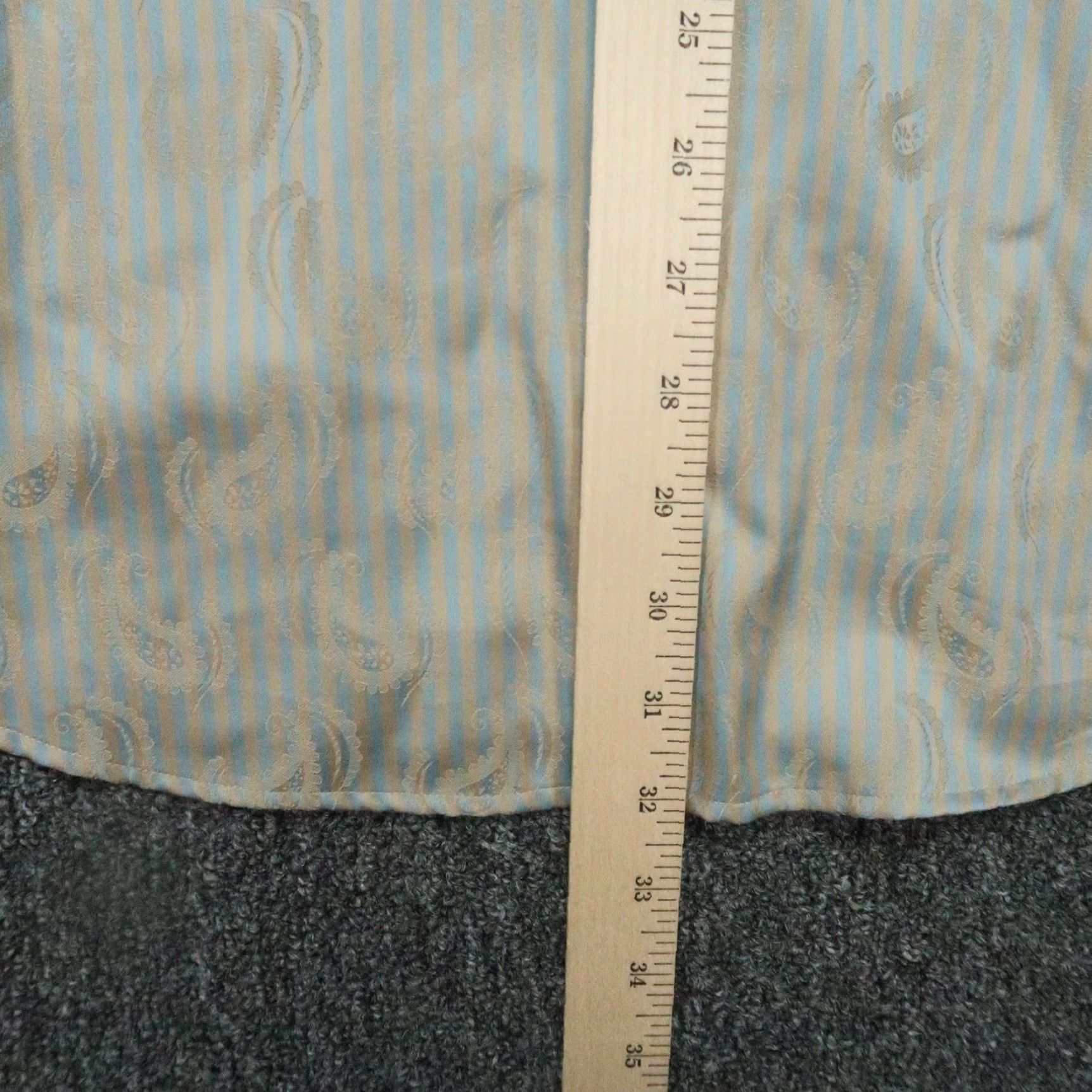 Eton Eton Shirt Men Extra Large Gold Blue Paisley Stripe Contemporary Fit Long Sleeve Size US XL / EU 56 / 4 - 7 Thumbnail